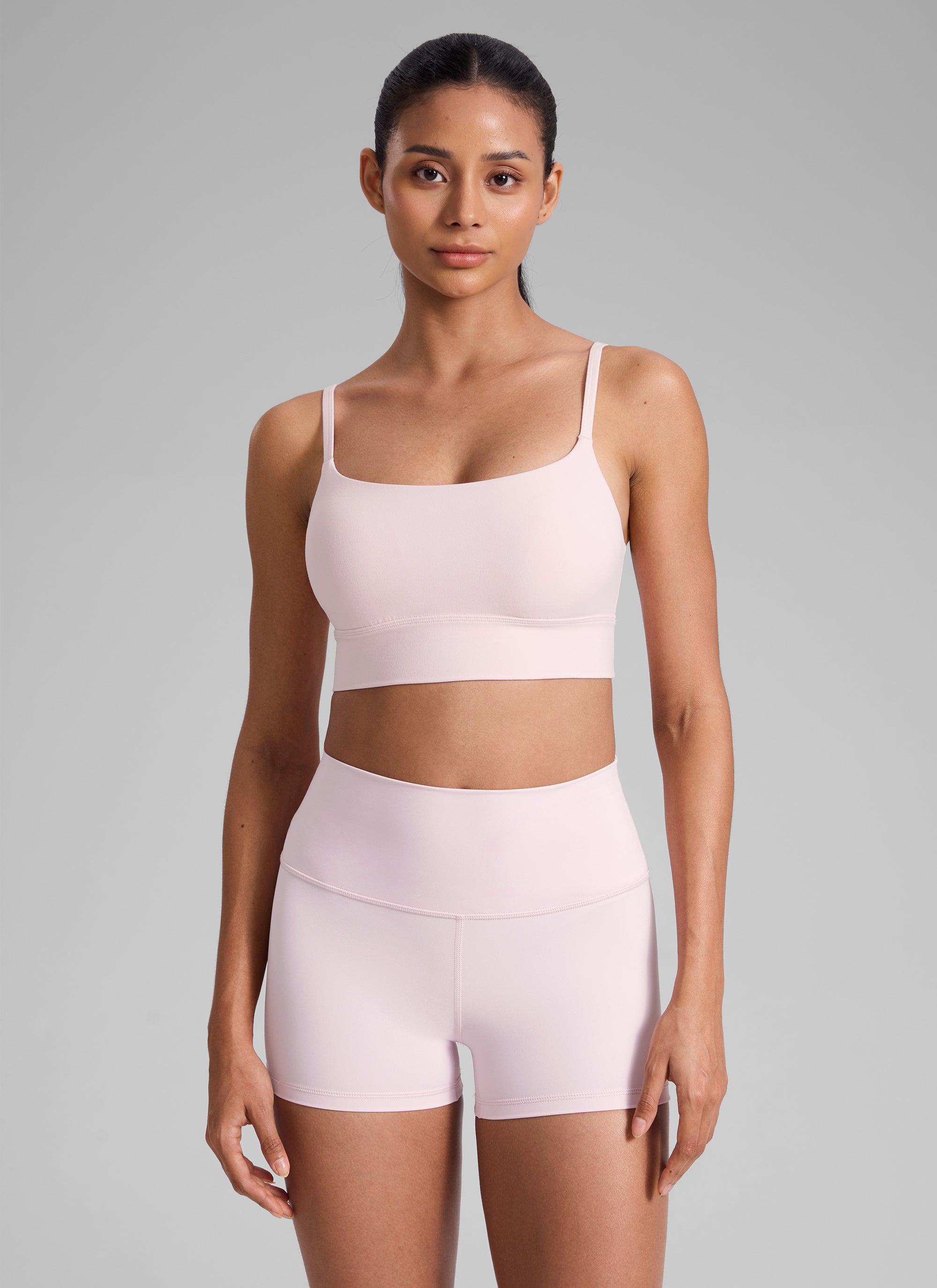CRZ YOGA Bra Olahraga Wanita dengan Bra Terintegrasi Model Longline " Butterlift " Warna Strawberry Pink