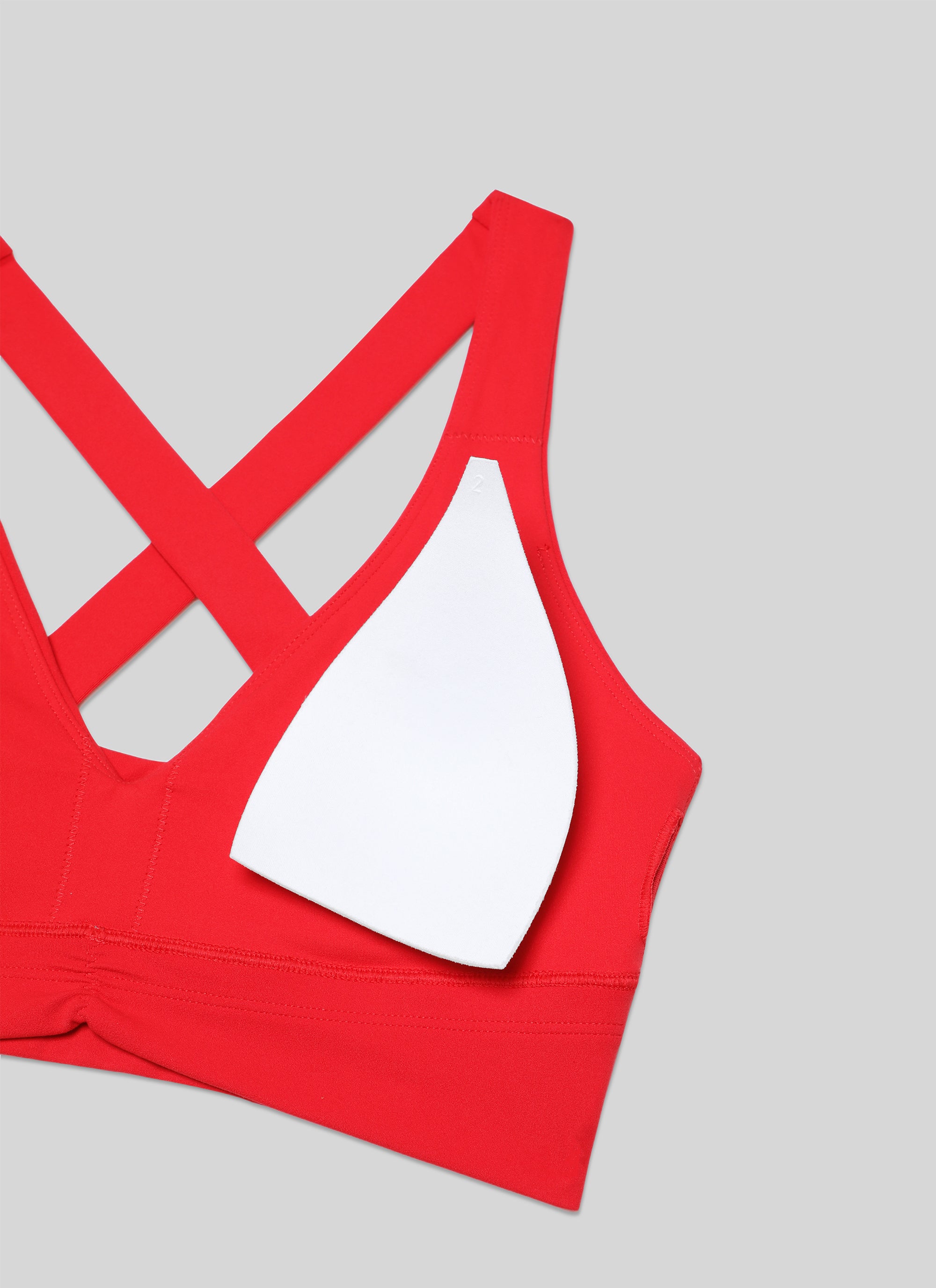 CRZ YOGA Bra Yoga Wanita dengan Dukungan Ringan, Model " Butterluxe ", Leher V Berkerut, Warna Merah Tua