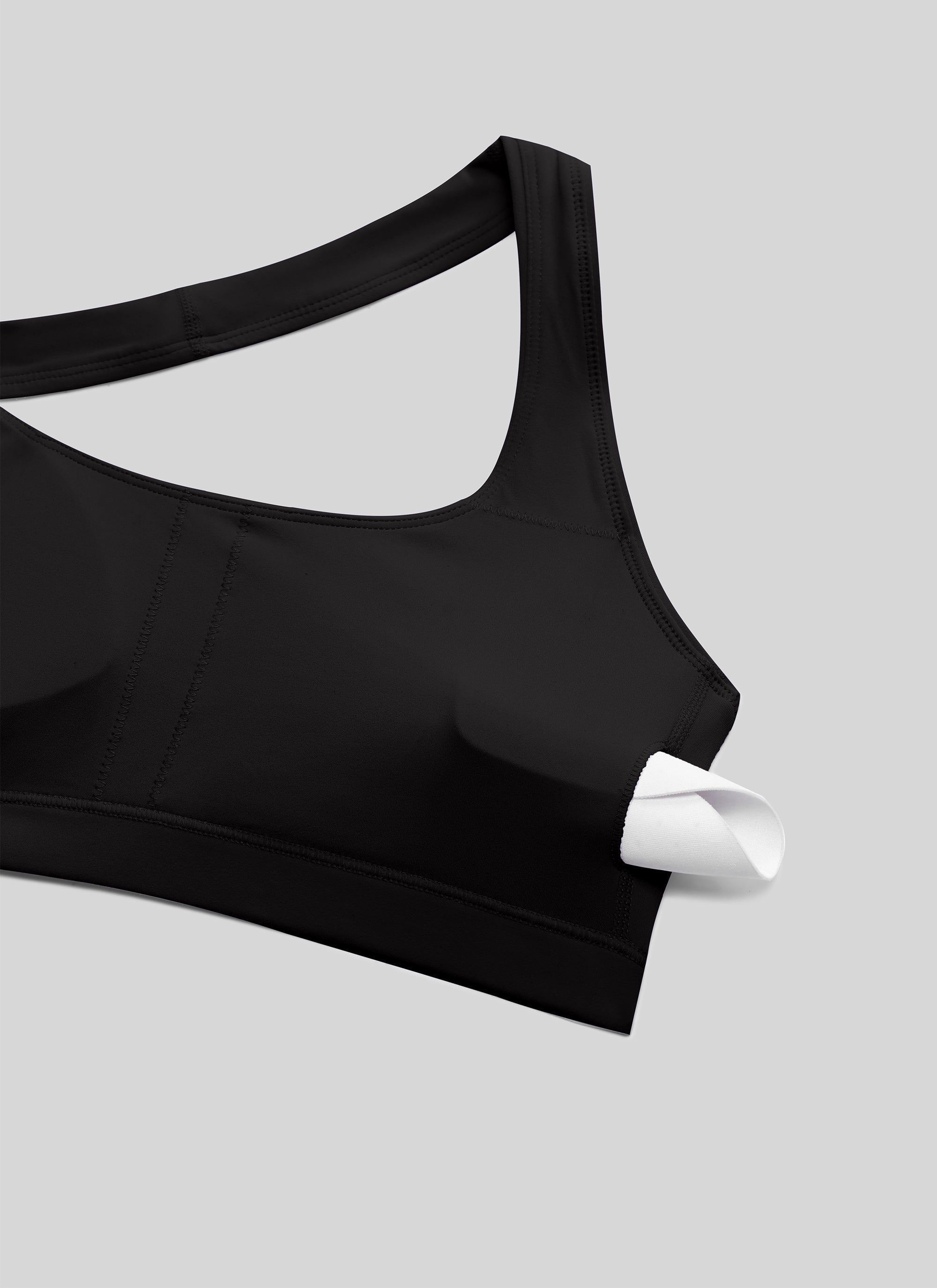 CRZ YOGA Bra Olahraga Yoga Wanita dengan Leher Bulat, Bantalan, dan Punggung Terbuka, Warna Hitam