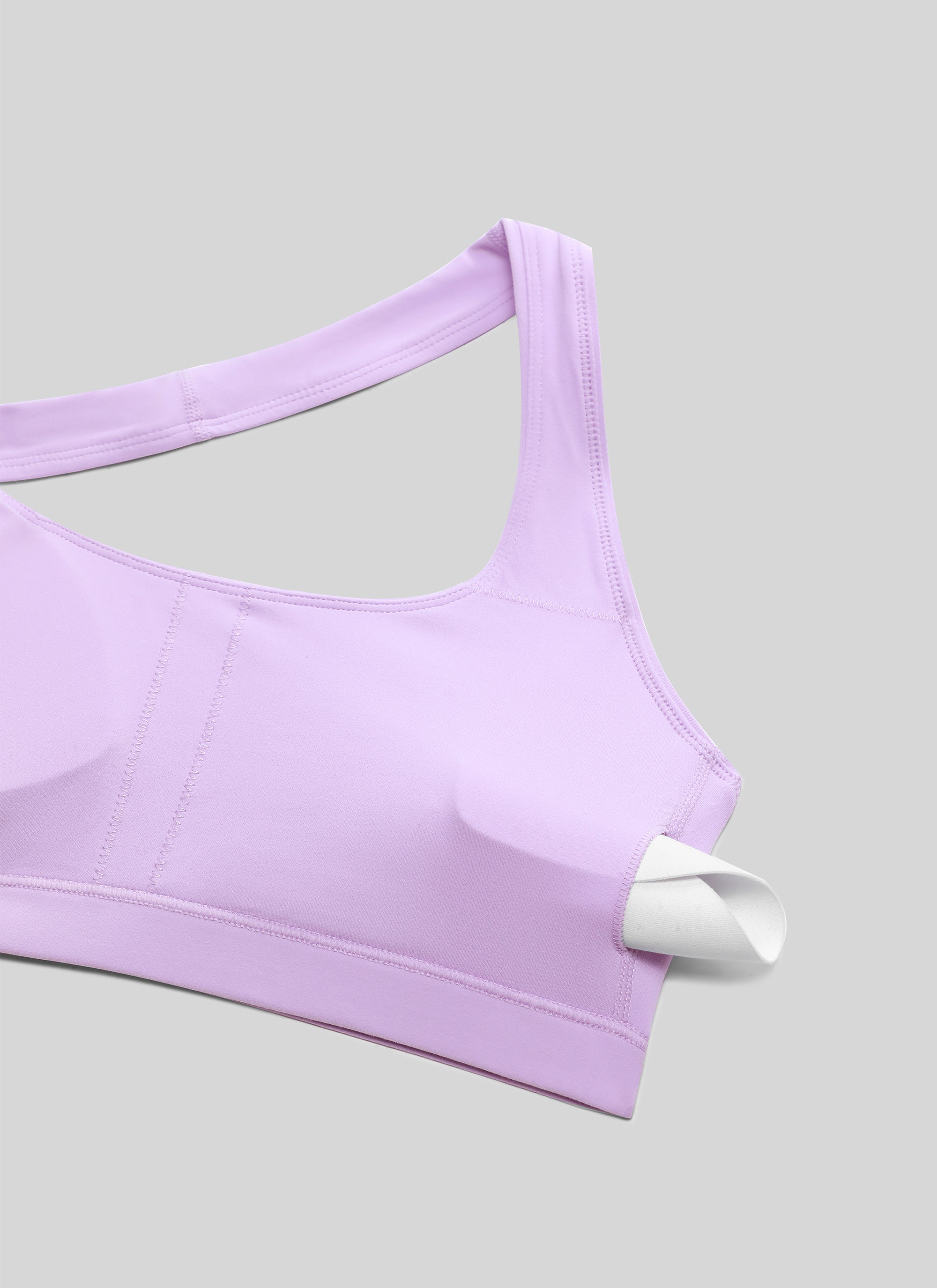 CRZ YOGA Bra Olahraga Yoga Wanita dengan Leher Bulat, Bantalan, dan Punggung Terbuka, Warna Ungu Elfin