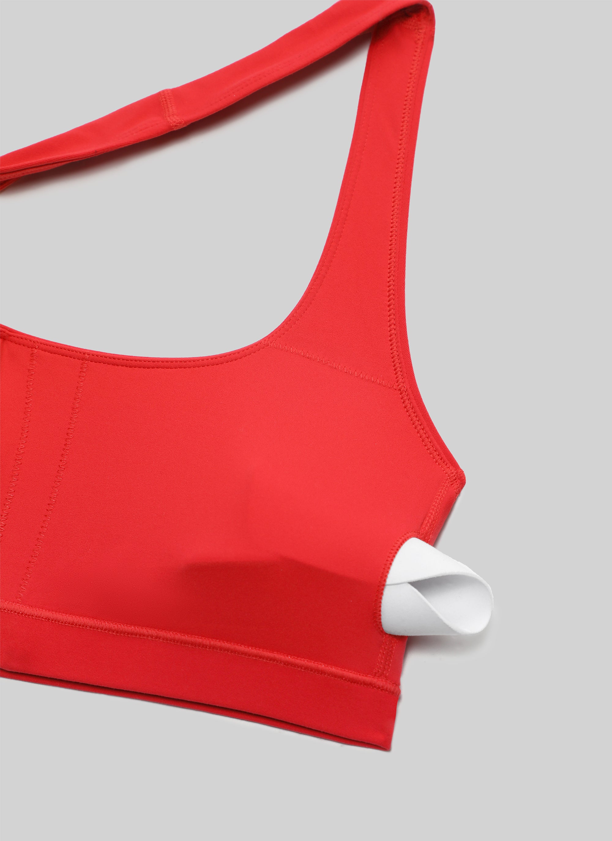 CRZ YOGA Bra Olahraga Yoga Wanita dengan Leher Bulat, Bantalan, dan Punggung Terbuka, Warna Merah Tua