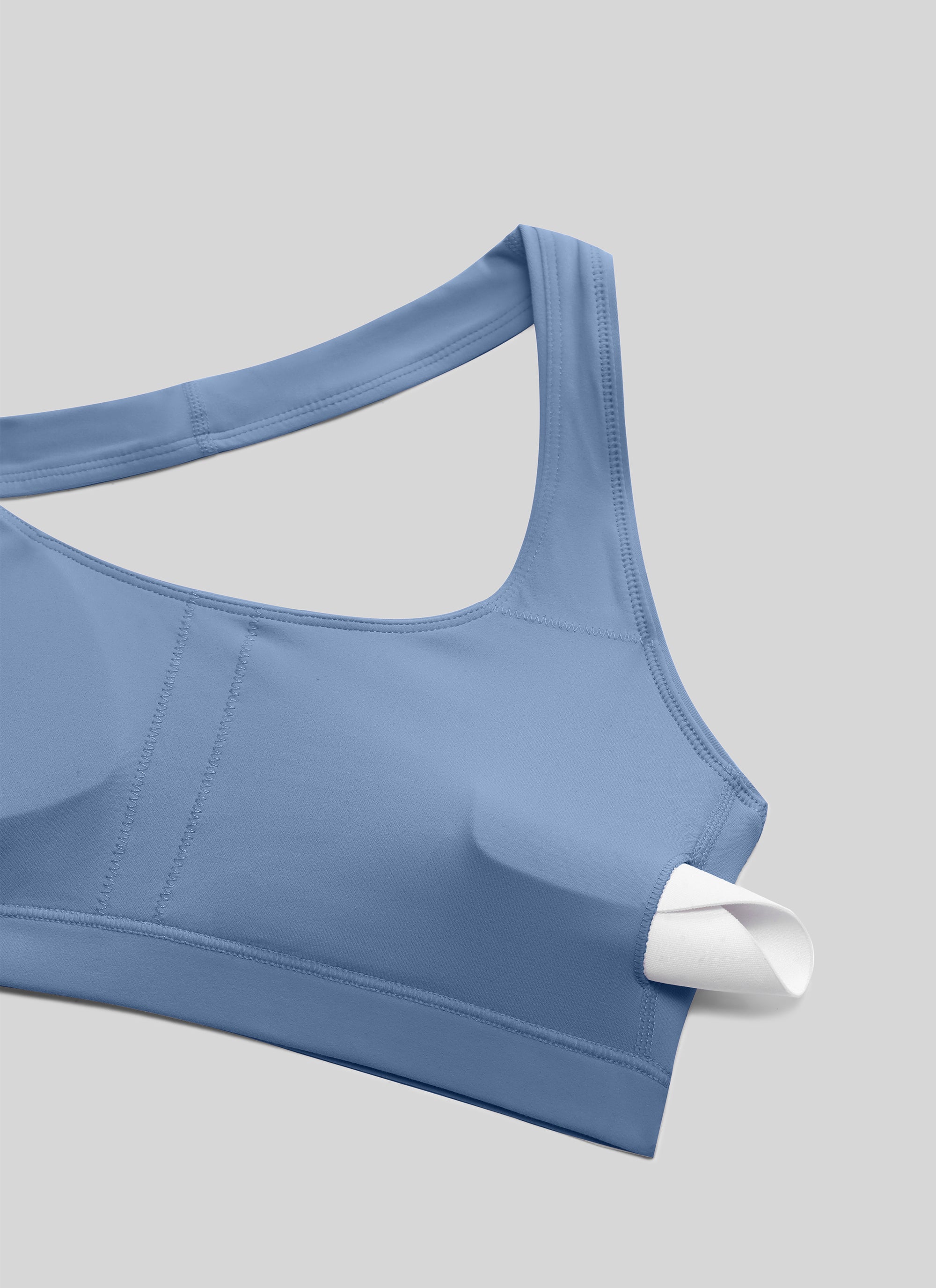 CRZ YOGA Bra Olahraga Yoga Wanita dengan Leher Bulat, Bantalan, dan Punggung Terbuka – Warna Oasis Blue