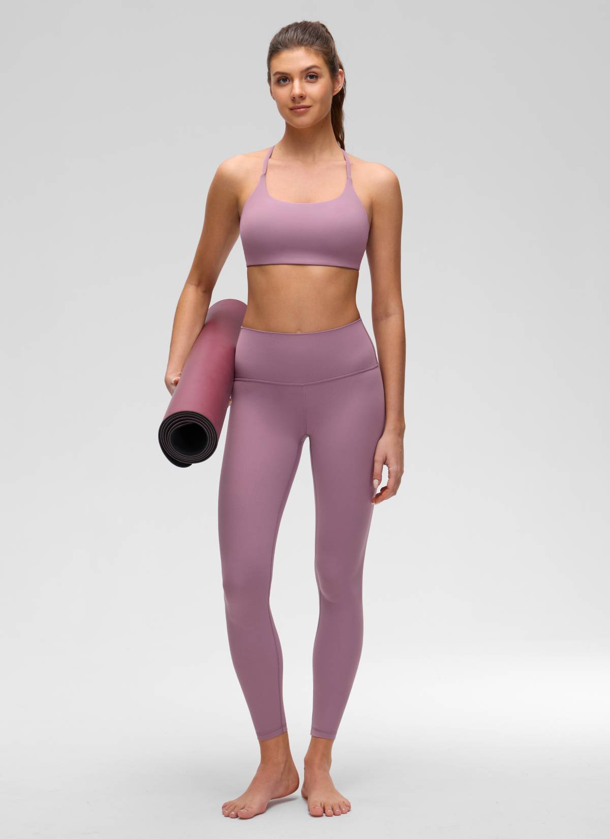 CRZ YOGA Bra Olahraga Yoga Butterluxe Leher Bulat Silang Belakang Light Lavender