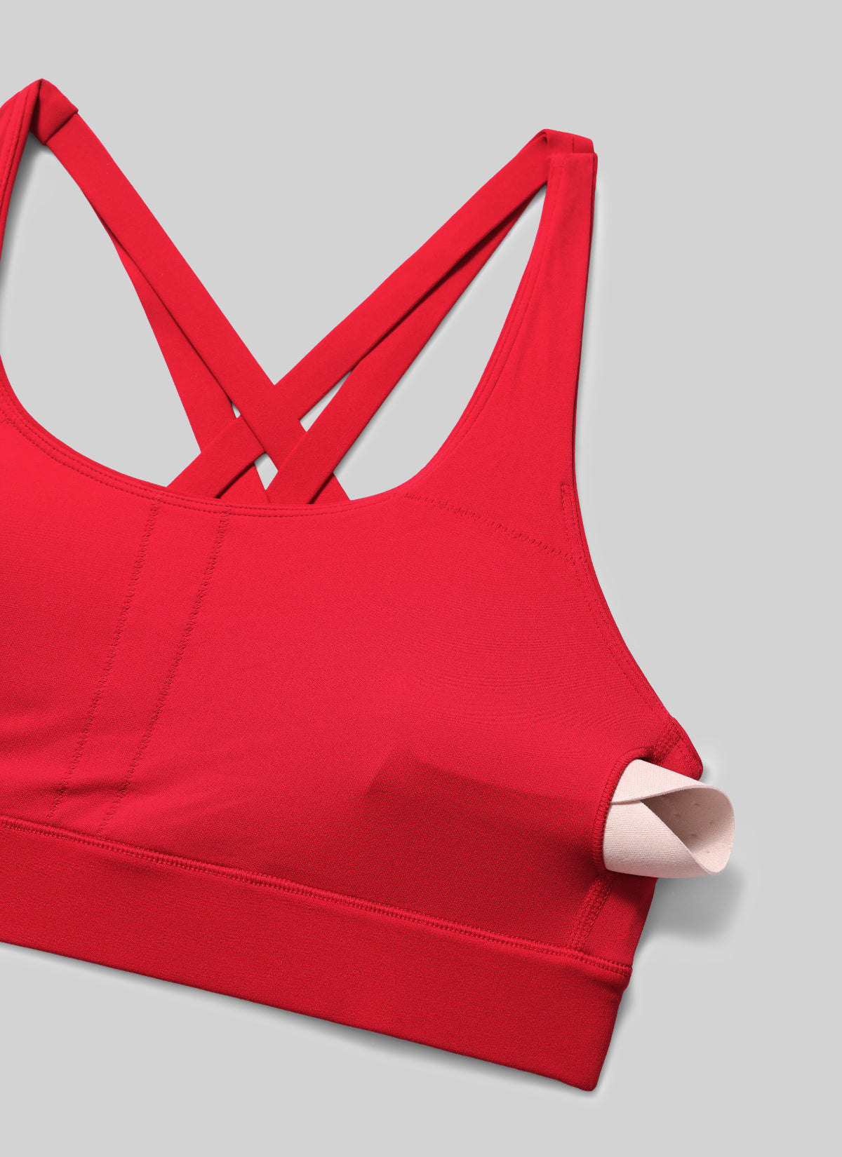 CRZ YOGA Bra Olahraga Wanita Butterlift® dengan Leher Bulat dan Punggung Silang untuk Latihan, Warna Aurora Red