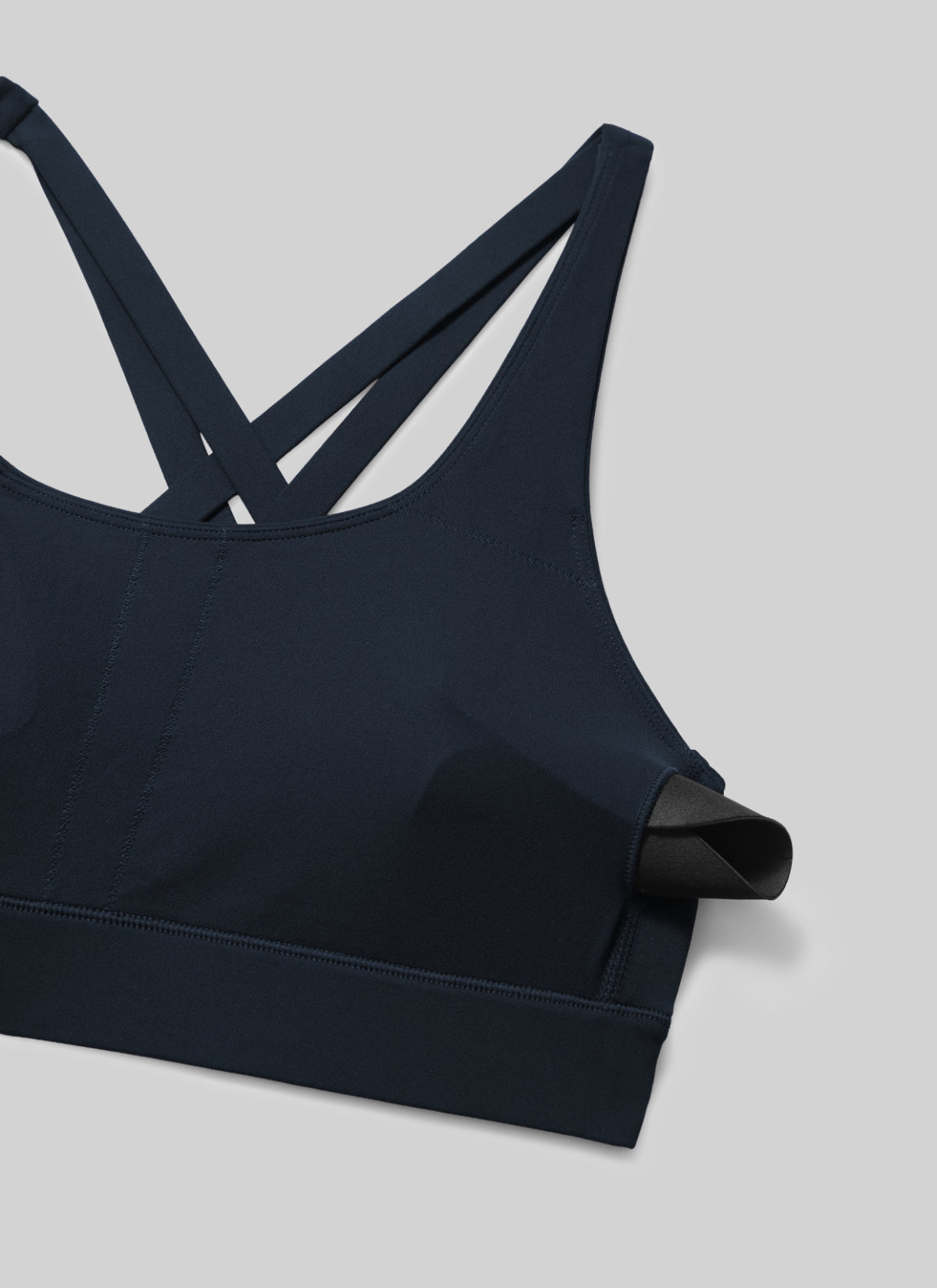 CRZ YOGA Bra Olahraga Wanita Butterlift® dengan Leher Bulat dan Punggung Silang, Warna True Navy