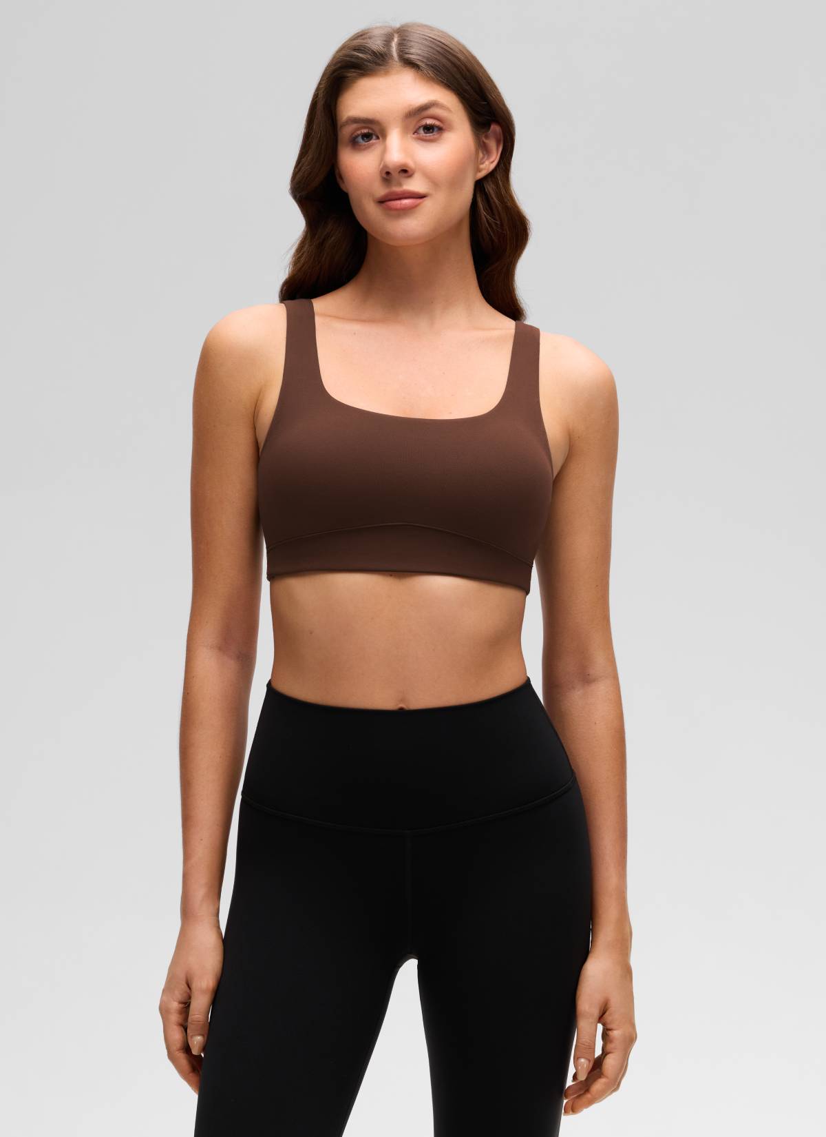 CRZ YOGA Bra Olahraga Wanita dengan Punggung Terbuka ( Butterluxe ) Dukungan Ringan, Warna Lava Brown