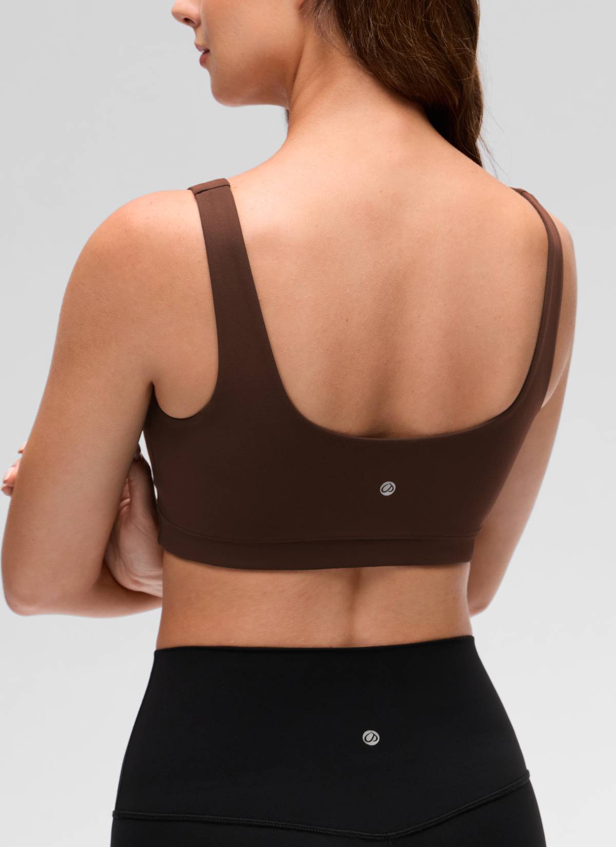 CRZ YOGA Bra Olahraga Wanita dengan Punggung Terbuka ( Butterluxe ) Dukungan Ringan, Warna Lava Brown