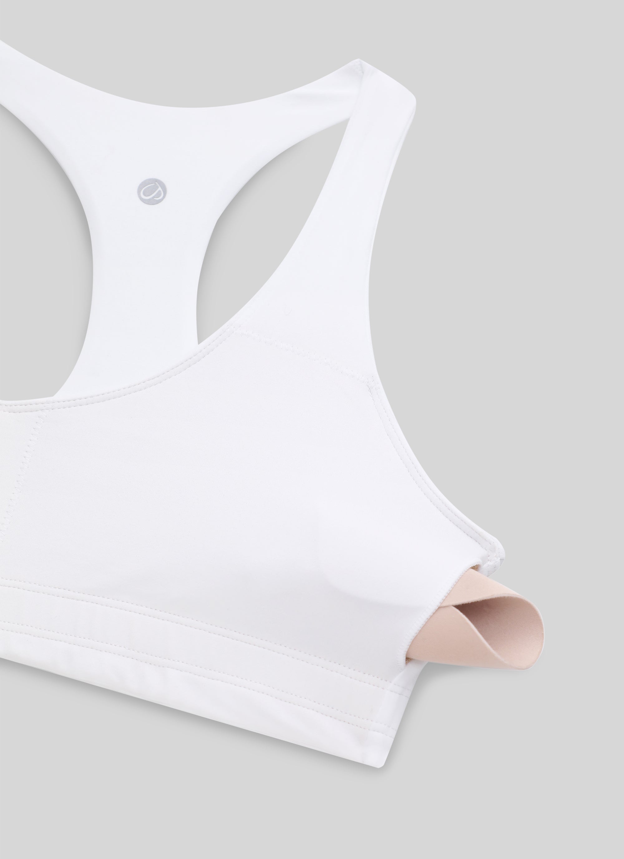 CRZ YOGA Pakaian Yoga Wanita " Butterluxe " dengan Leher V dan Punggung RacerBack, Dilengkapi Bra Olahraga Terintegrasi, Warna Putih