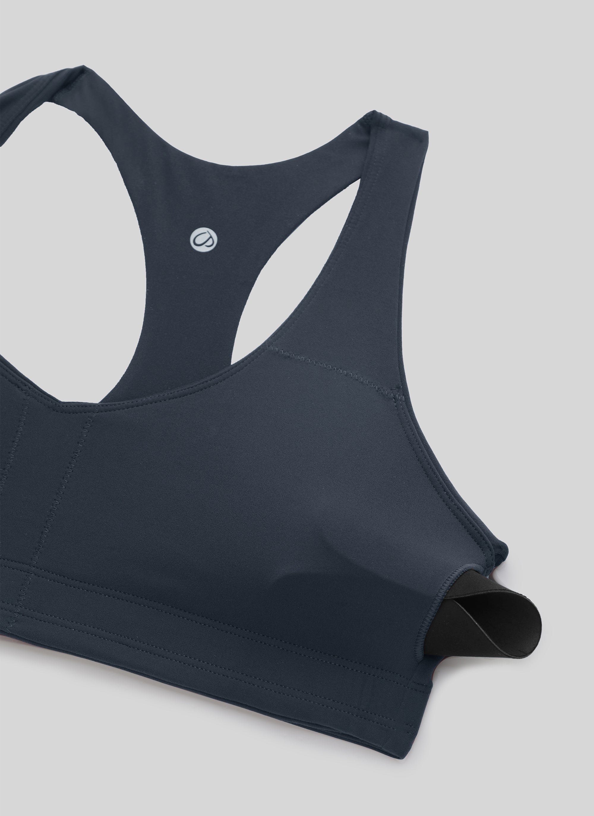 CRZ YOGA Pakaian Yoga Wanita " Butterluxe " dengan Leher V dan Punggung RacerBack, Dilengkapi Bra Olahraga, Warna True Navy