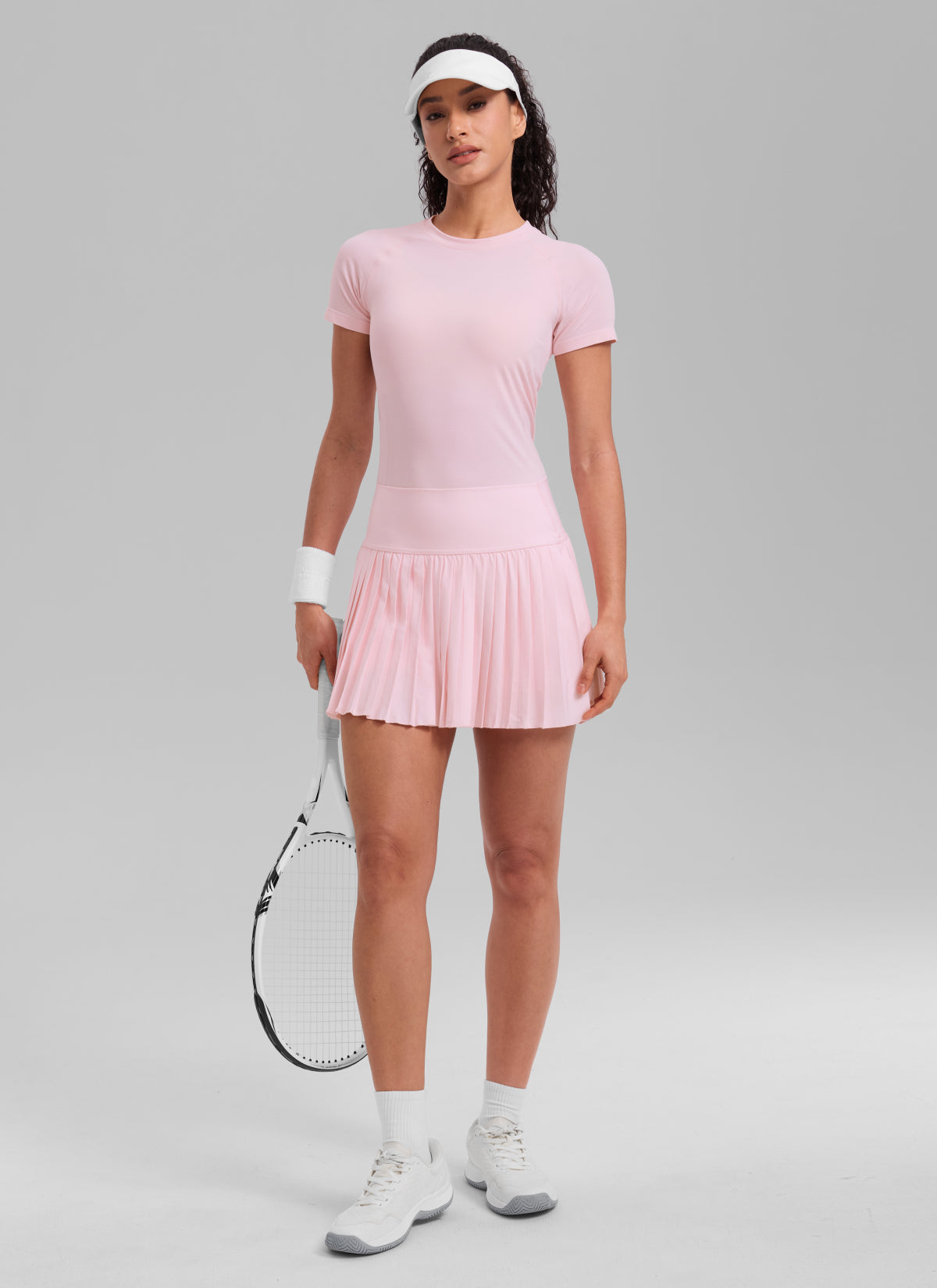 CRZ YOGA Kaos Lari Wanita Model Klasik Seamless , Lengan Pendek, Warna Strawberry Pink