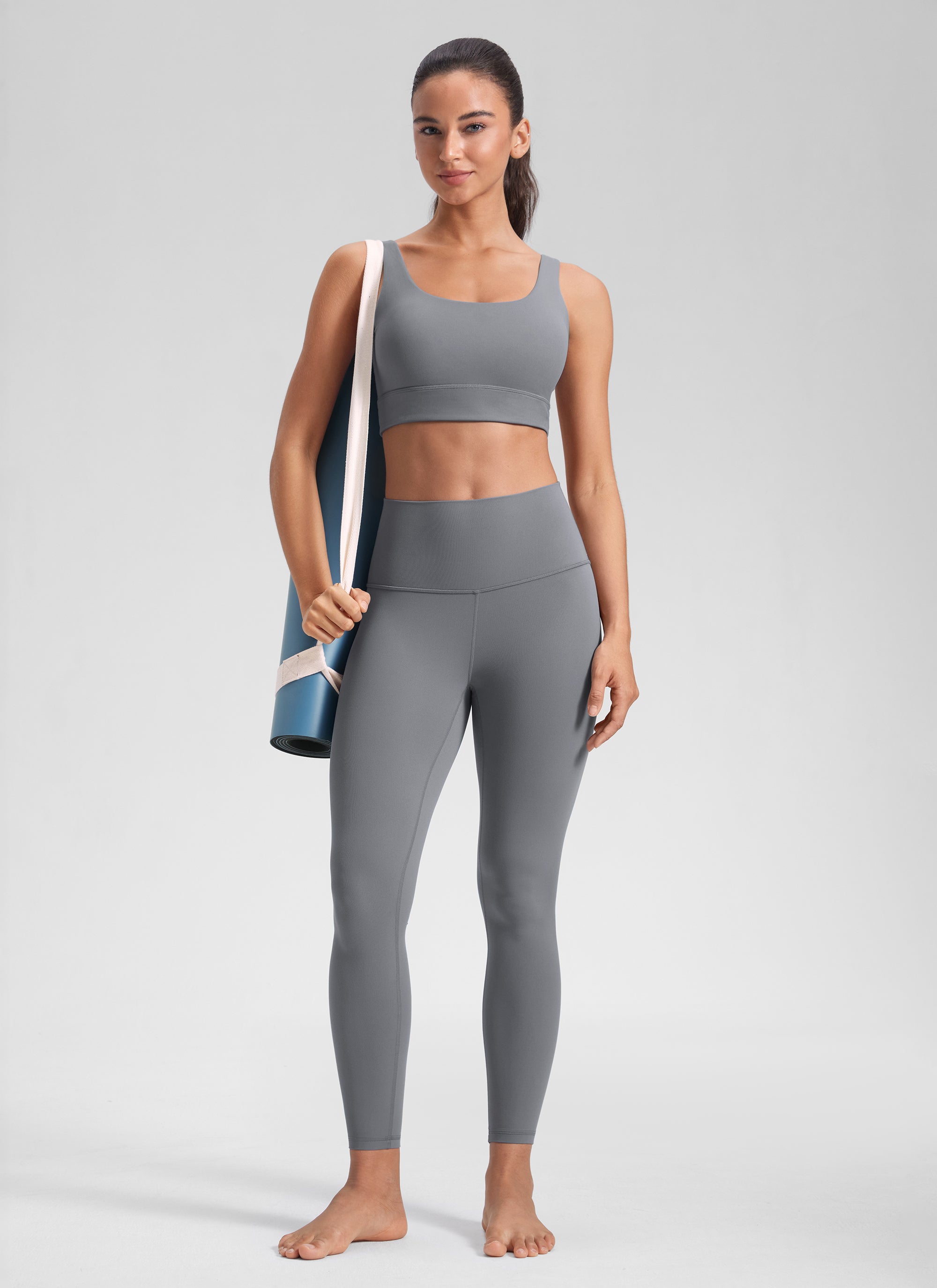 CRZ YOGA Legging Yoga Wanita Model Lounge High Rise dengan Desain " Butterluxe " 25'' Warna Solar Grey