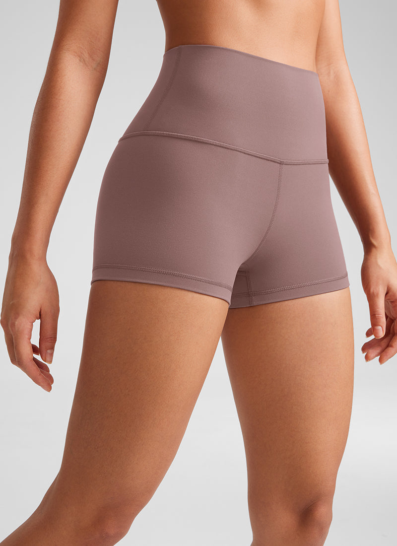 CRZ YOGA Celana Pendek Biker Wanita High Rise Booty Butterluxe 2.5'' Ungu Mauve