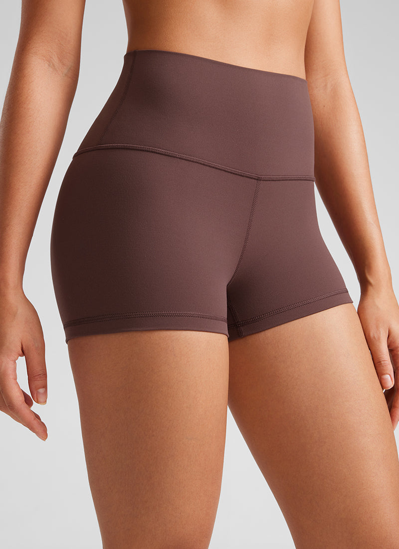 CRZ YOGA Celana Pendek Biker Wanita High Rise Booty Butterluxe 2.5'' Cokelat Taupe