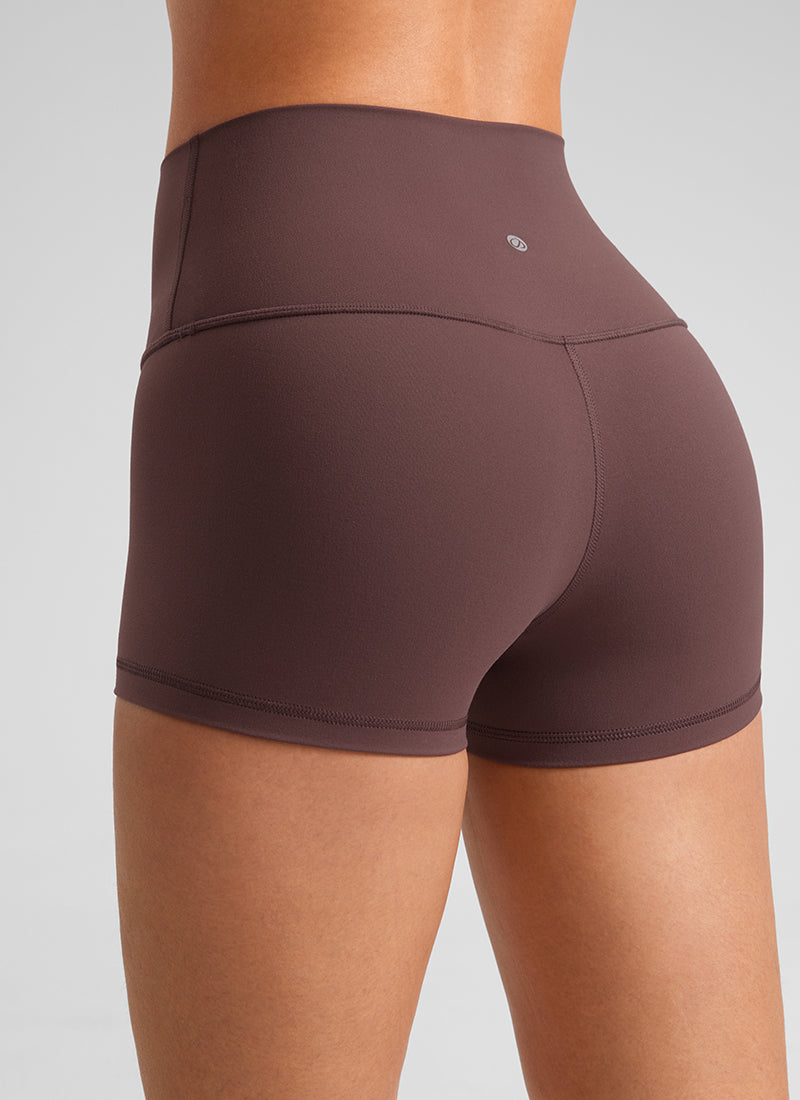CRZ YOGA Celana Pendek Biker Wanita High Rise Booty Butterluxe 2.5'' Cokelat Taupe