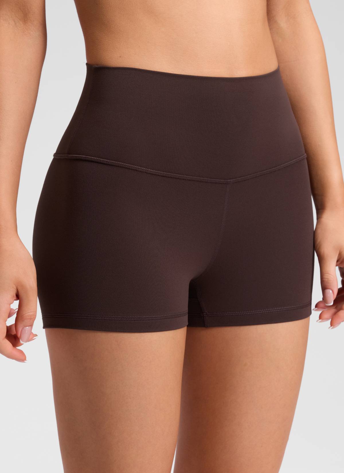 Celana Pendek Biker Wanita CRZ YOGA Yoga High Rise Booty Butterluxe 6 cm Hot Fudge Brown