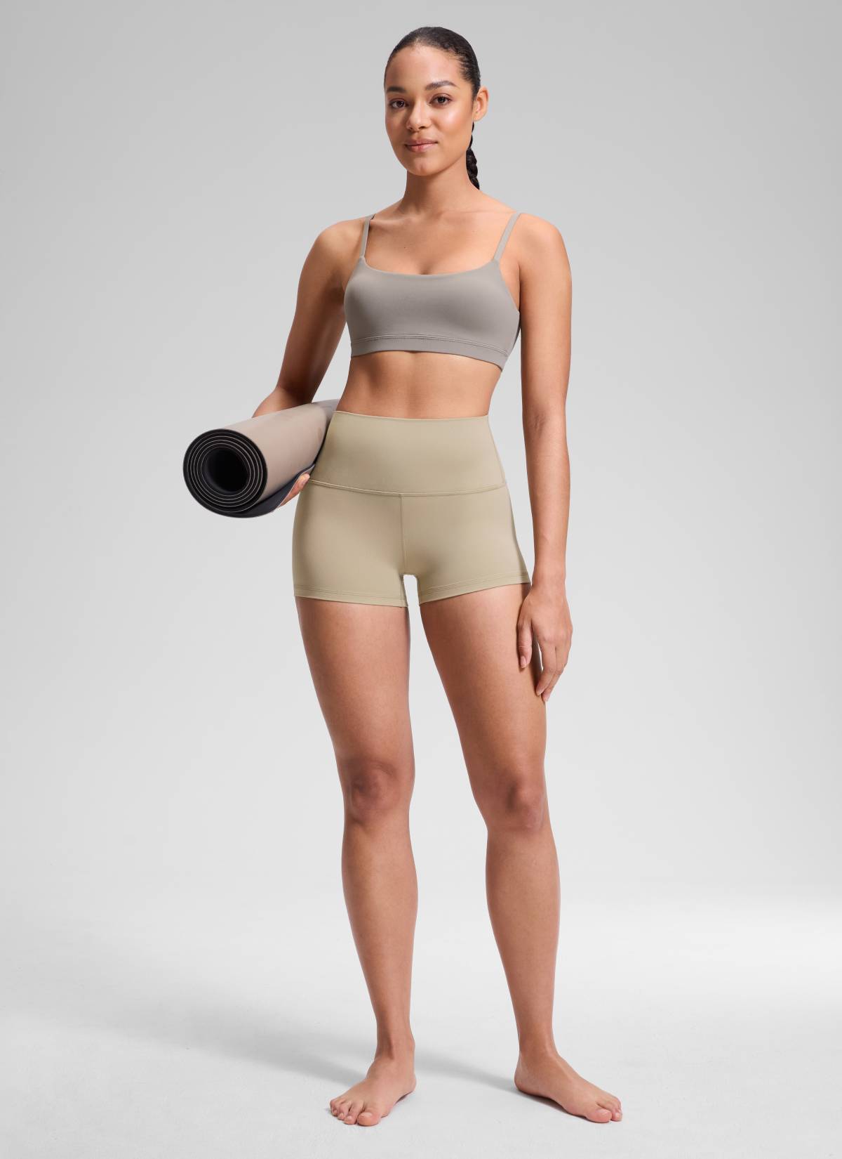 CRZ YOGA Women's Yoga High Rise Booty Butterluxe Biker Shorts 2.5'' Oak