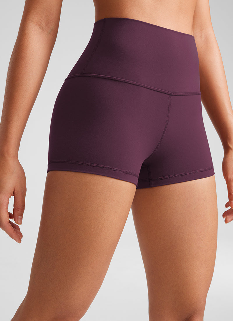 CRZ YOGA Celana Pendek Biker Wanita High Rise Booty Butterluxe 2.5'' Ungu Tua