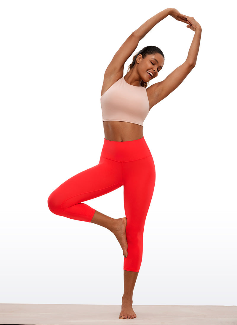 CRZ YOGA Legging Yoga Wanita Model Lounge High Rise dengan Desain " Butterluxe " 21'' Merah Tua