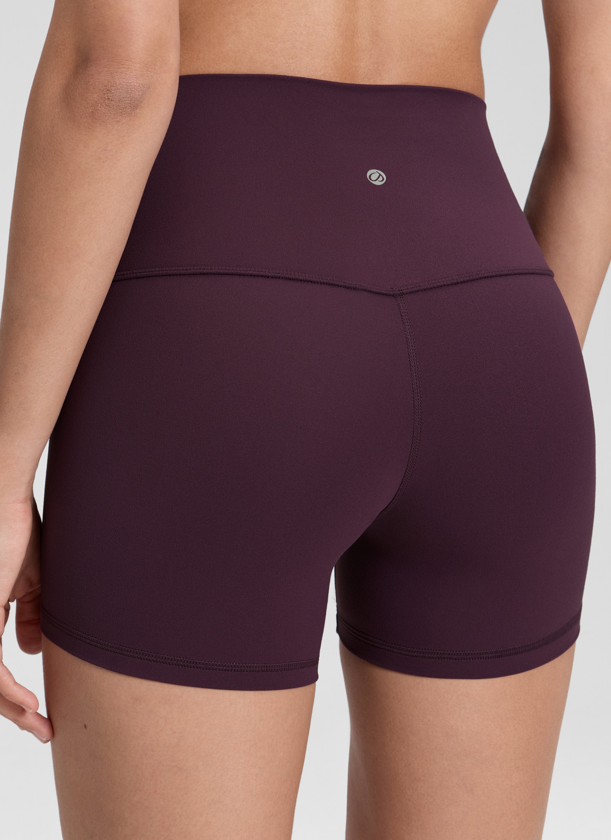 CRZ YOGA Celana Pendek Biker Yoga Wanita dengan Pinggang Tinggi, Celana Pendek " Butterluxe " 4'' Warna Ungu Tua