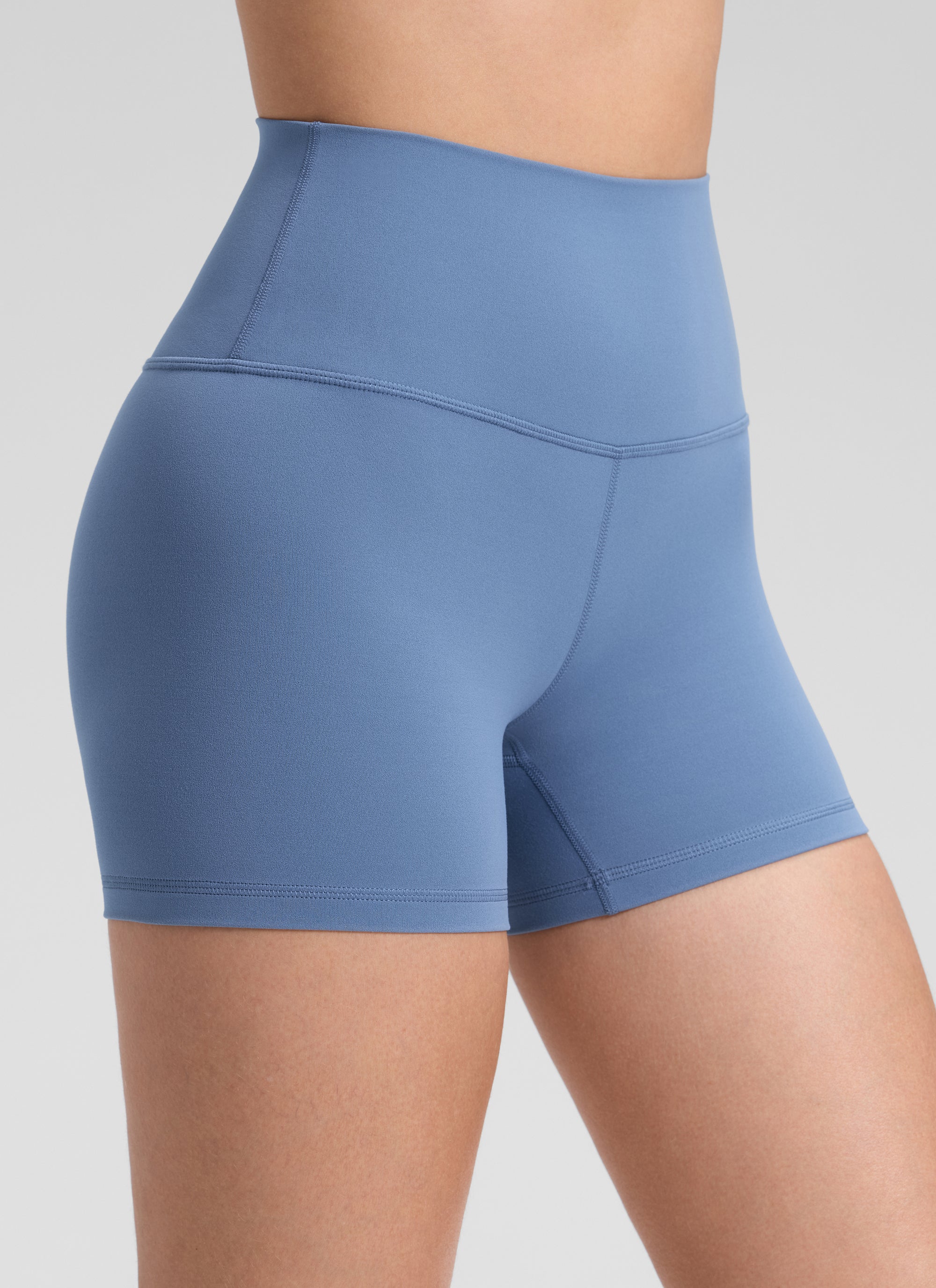 CRZ YOGA Celana Pendek Biker Yoga Wanita dengan Pinggang Tinggi, Celana Pendek " Butterluxe " 4'' Warna Oasis Blue