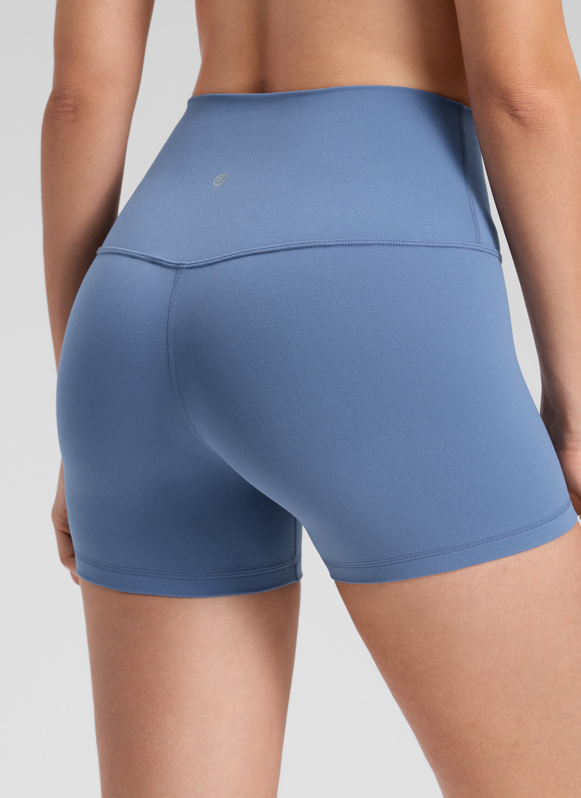 CRZ YOGA Celana Pendek Biker Yoga Wanita dengan Pinggang Tinggi, Celana Pendek " Butterluxe " 4'' Warna Oasis Blue