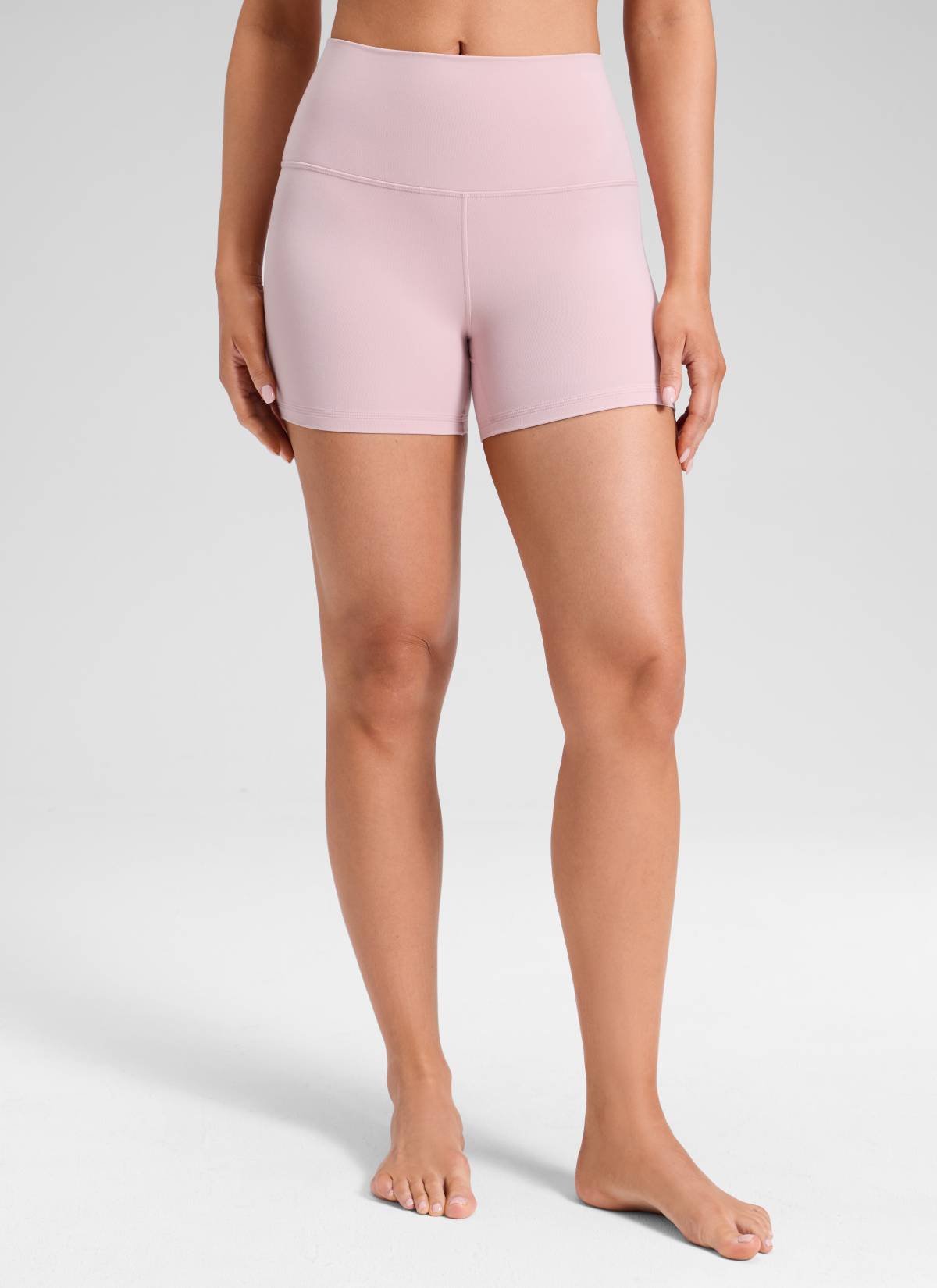 CRZ YOGA Celana Pendek Biker Yoga Wanita dengan Pinggang Tinggi, Celana Pendek " Butterluxe " 4'' Pink Haze