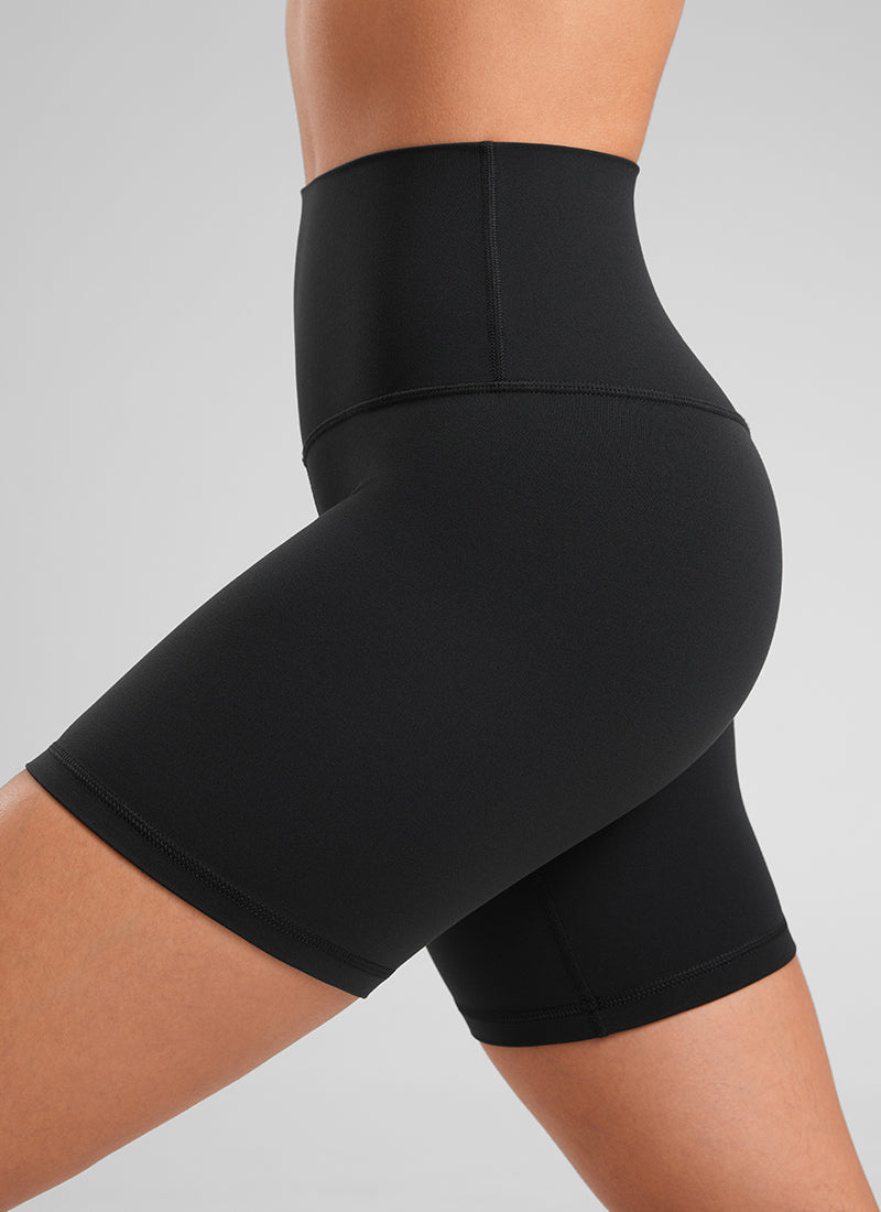 CRZ YOGA Celana Pendek Biker Yoga Wanita dengan Pinggang Tinggi, Celana Pendek " Butterluxe " 6'' Warna Hitam