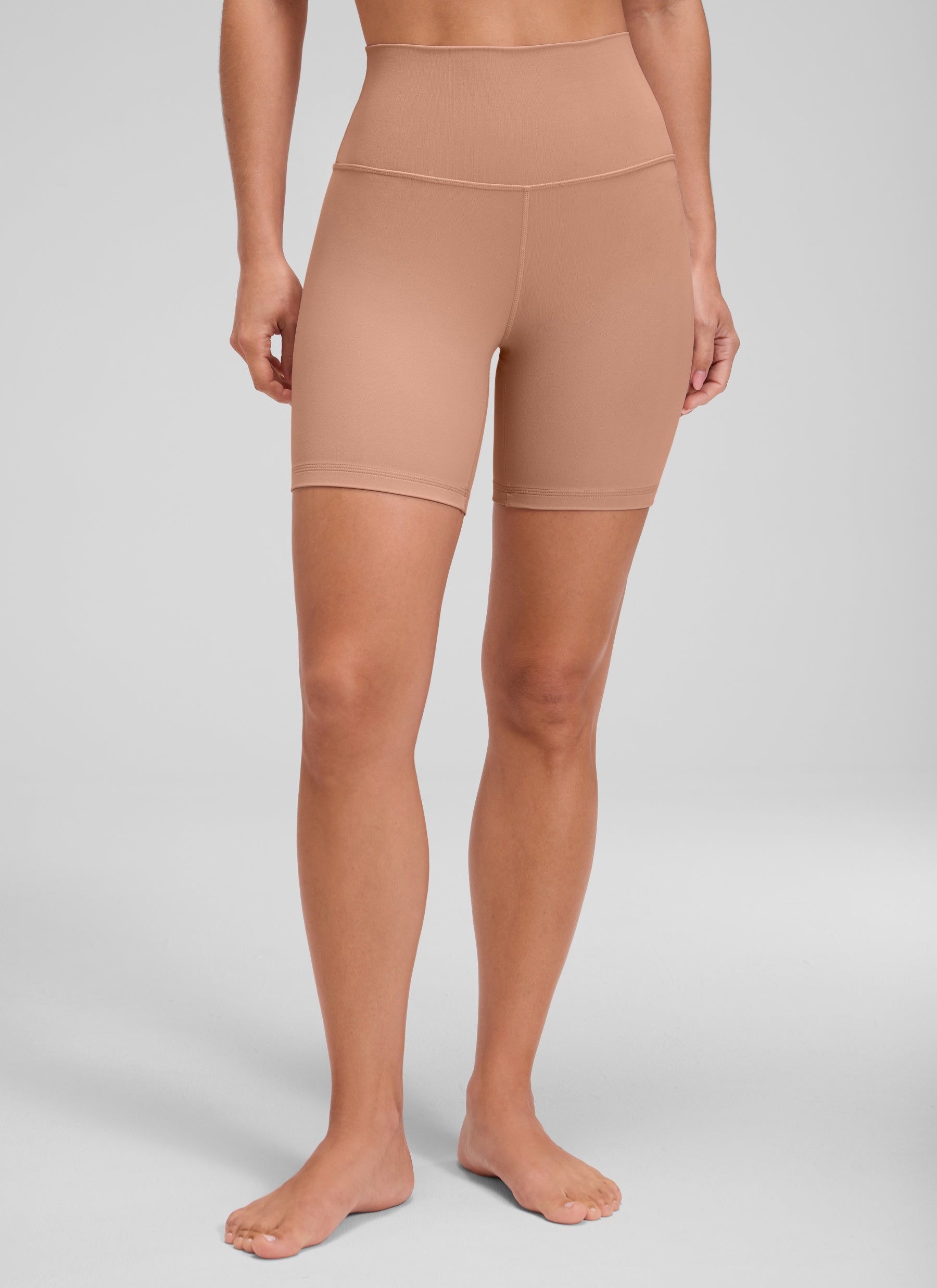 CRZ YOGA Celana Pendek Biker Yoga Wanita dengan Pinggang Tinggi, Celana Pendek " Butterluxe " 6'' Warna Mocha Mousse