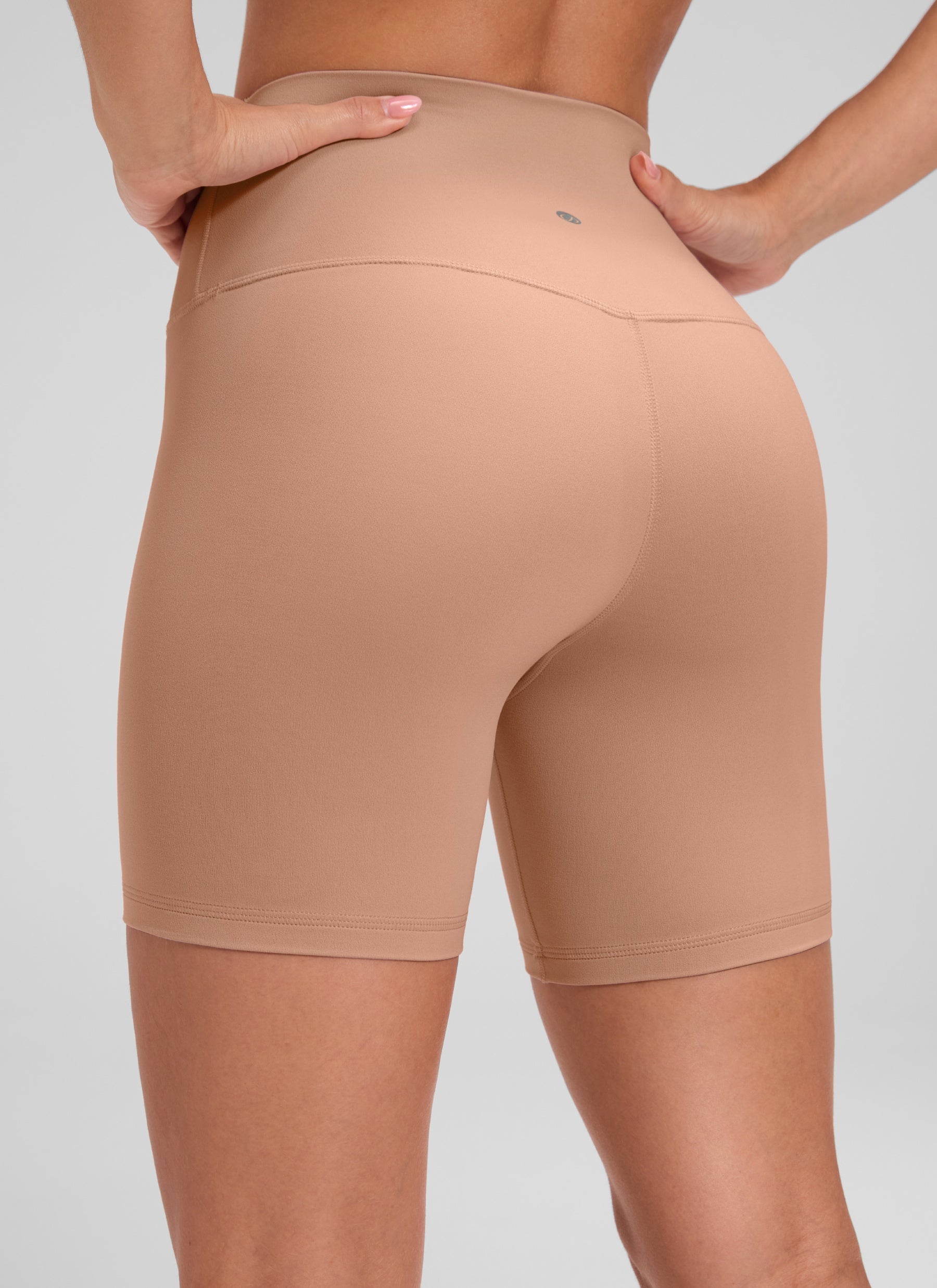 CRZ YOGA Celana Pendek Biker Yoga Wanita dengan Pinggang Tinggi, Celana Pendek " Butterluxe " 6'' Warna Mocha Mousse