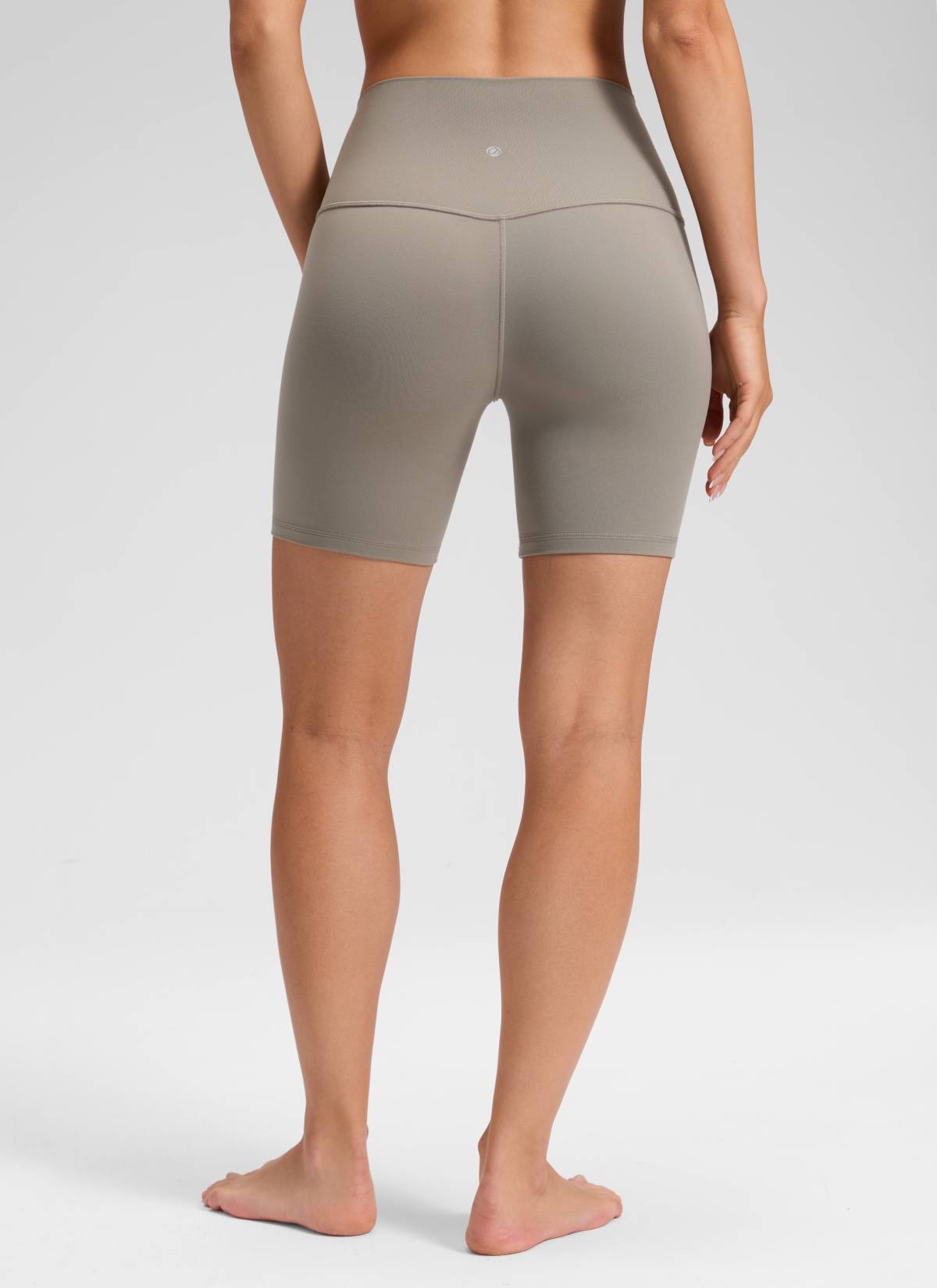 CRZ YOGA Celana Pendek Biker Yoga Wanita dengan Pinggang Tinggi, Celana Pendek " Butterluxe " 6 inci, Warna Abu-abu Hangat