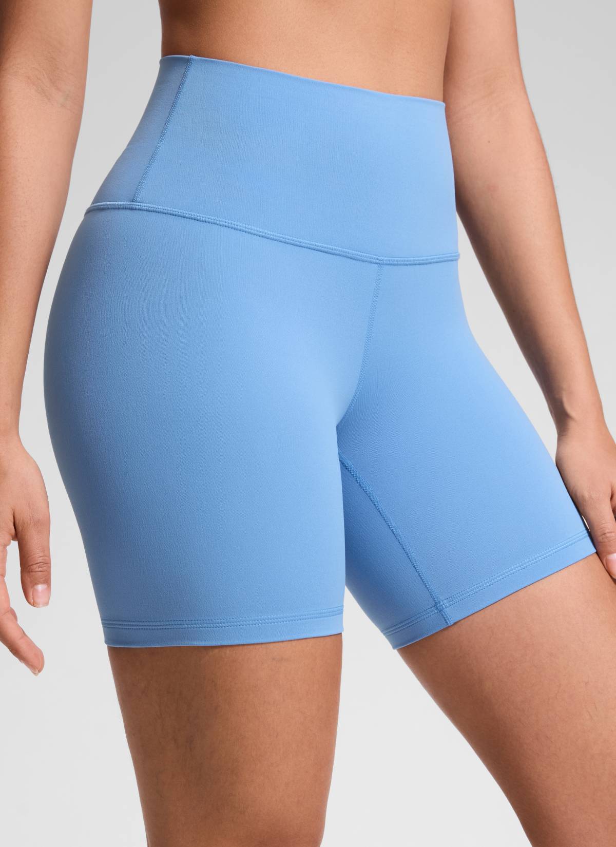 CRZ YOGA Celana Pendek Biker Yoga Wanita dengan Pinggang Tinggi, Celana Pendek " Butterluxe " 6'' Warna Biru Pesta