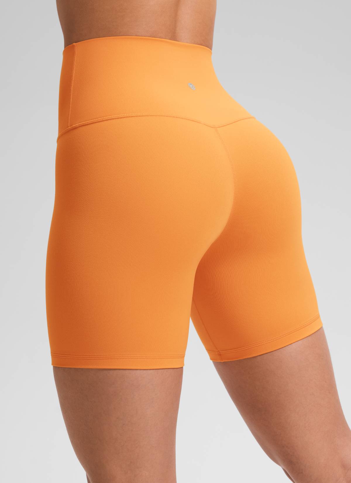 CRZ YOGA Celana Pendek Biker Yoga Wanita dengan Pinggang Tinggi, Celana Pendek " Butterluxe " 6'' Warna Oranye Harimau