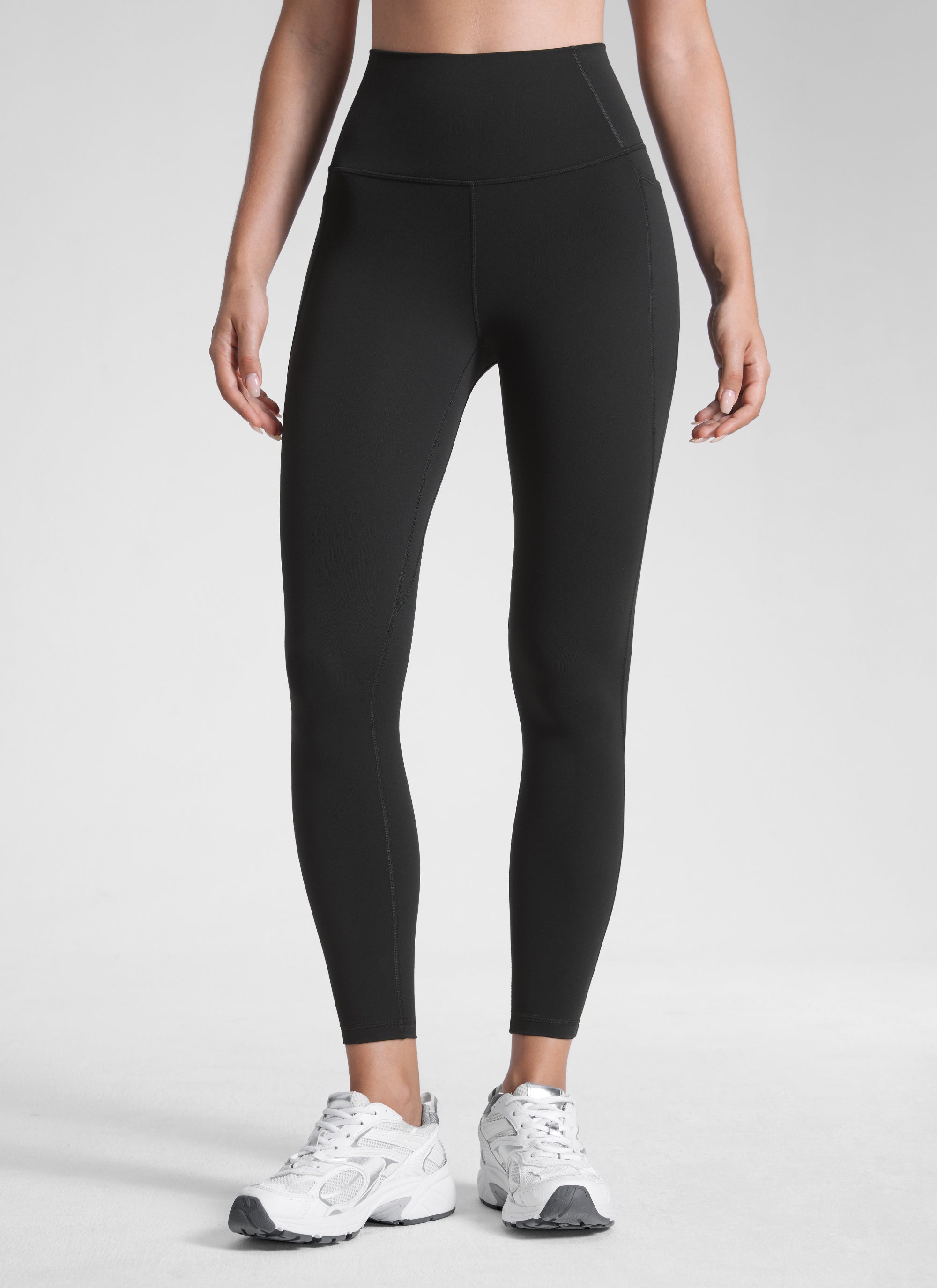 CRZ YOGA Legging Wanita Model Yoga Lounge dengan Pinggang Tinggi, Kantong, dan Desain " Butterluxe ", Panjang 25 inci, Warna Hitam