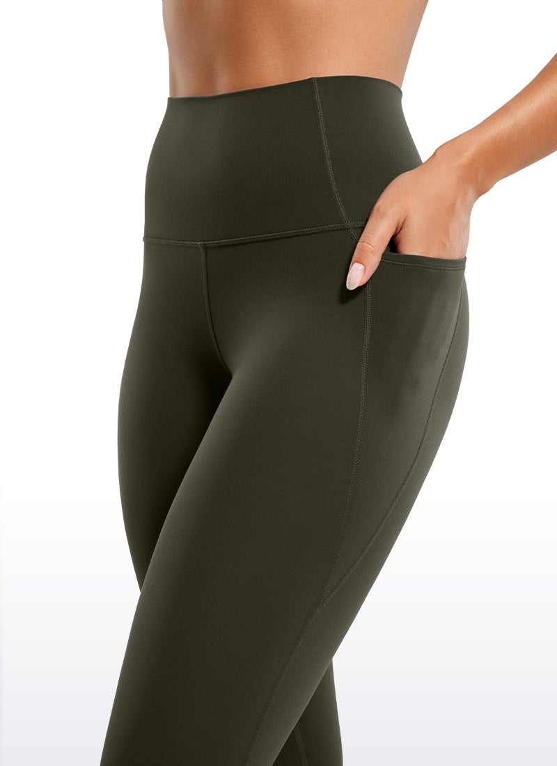 CRZ YOGA Legging Wanita Model Yoga Lounge dengan Pinggang Tinggi dan Saku " Butterluxe " 25'' Warna Hijau Zaitun