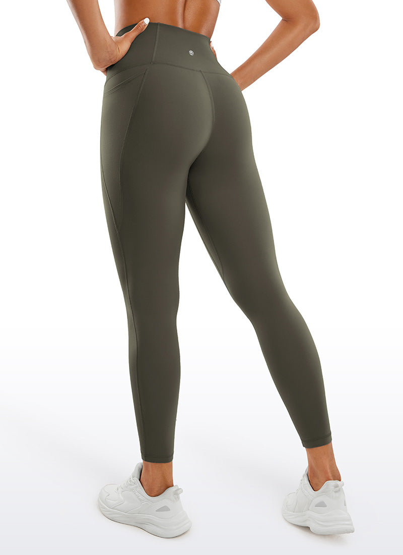CRZ YOGA Legging Yoga Wanita Model High-Rise dengan Kantong " Butterluxe " 25'' Warna Hijau Tentara Muda
