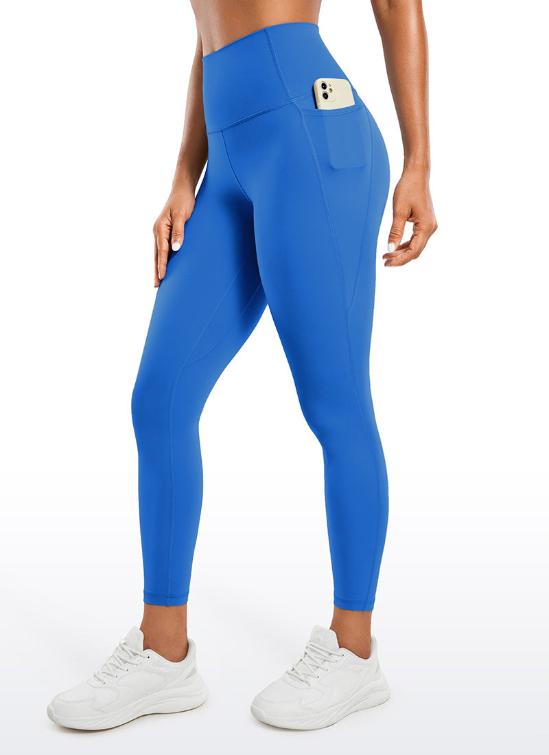 CRZ YOGA Legging Yoga Wanita Model High-Rise dengan Saku " Butterluxe " 25'' Warna Biru Berkilau