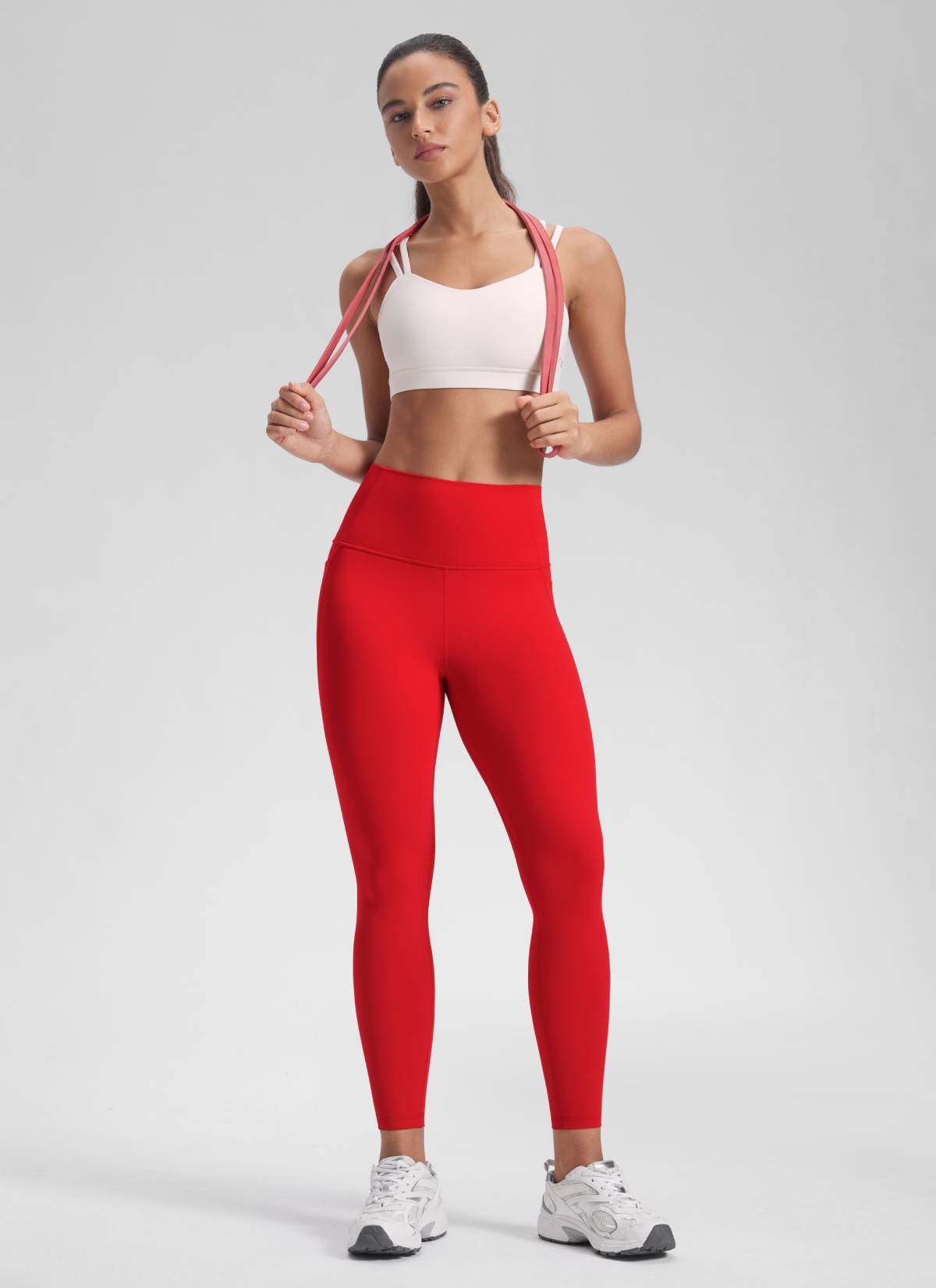 CRZ YOGA Legging Yoga Wanita Model High-Rise dengan Kantong " Butterluxe " 25'' Warna Red Chili
