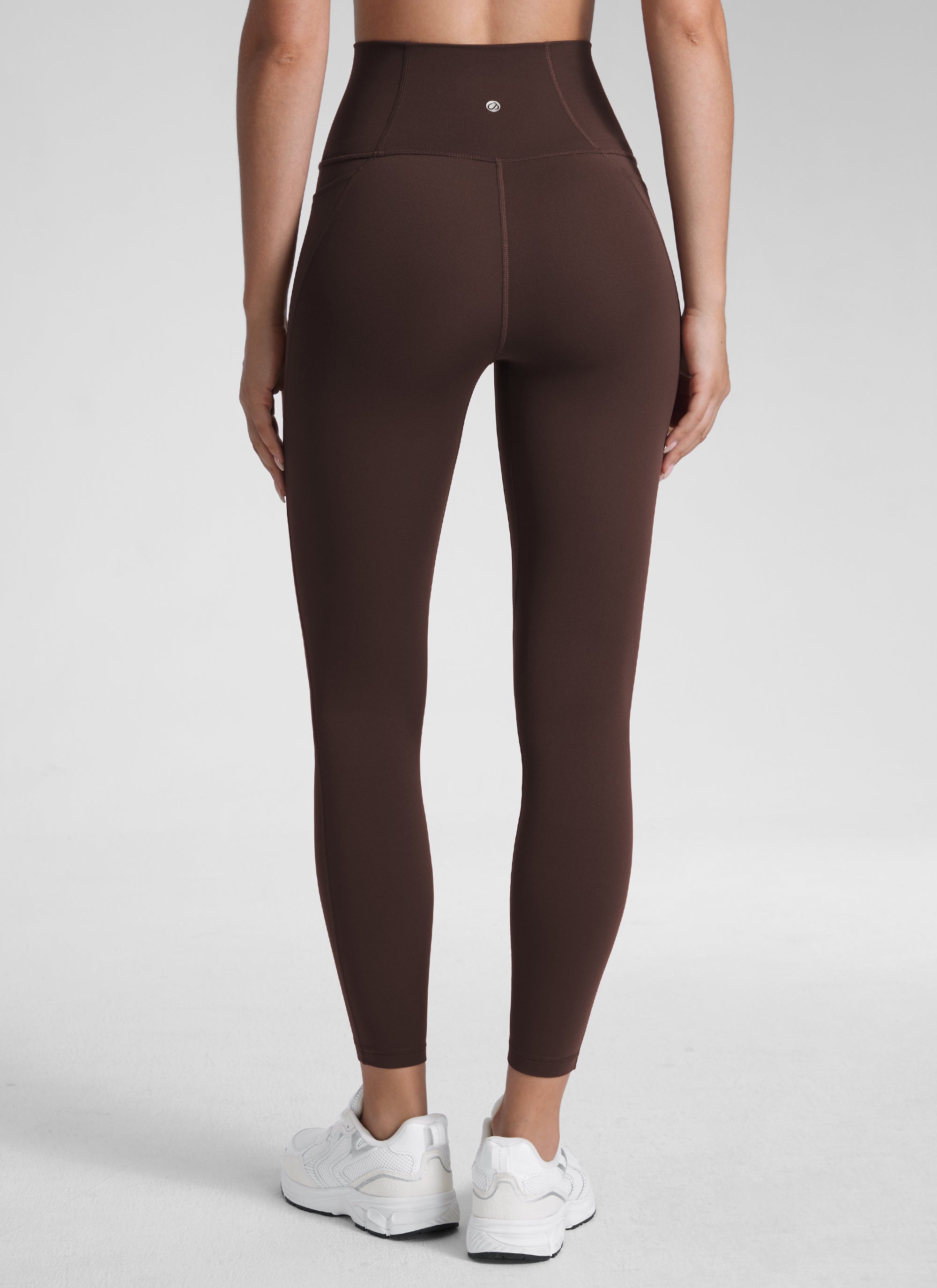 CRZ YOGA Legging Wanita Model Yoga Lounge dengan Pinggang Tinggi dan Saku " Butterluxe " 25'' Warna Cokelat Hot Fudge
