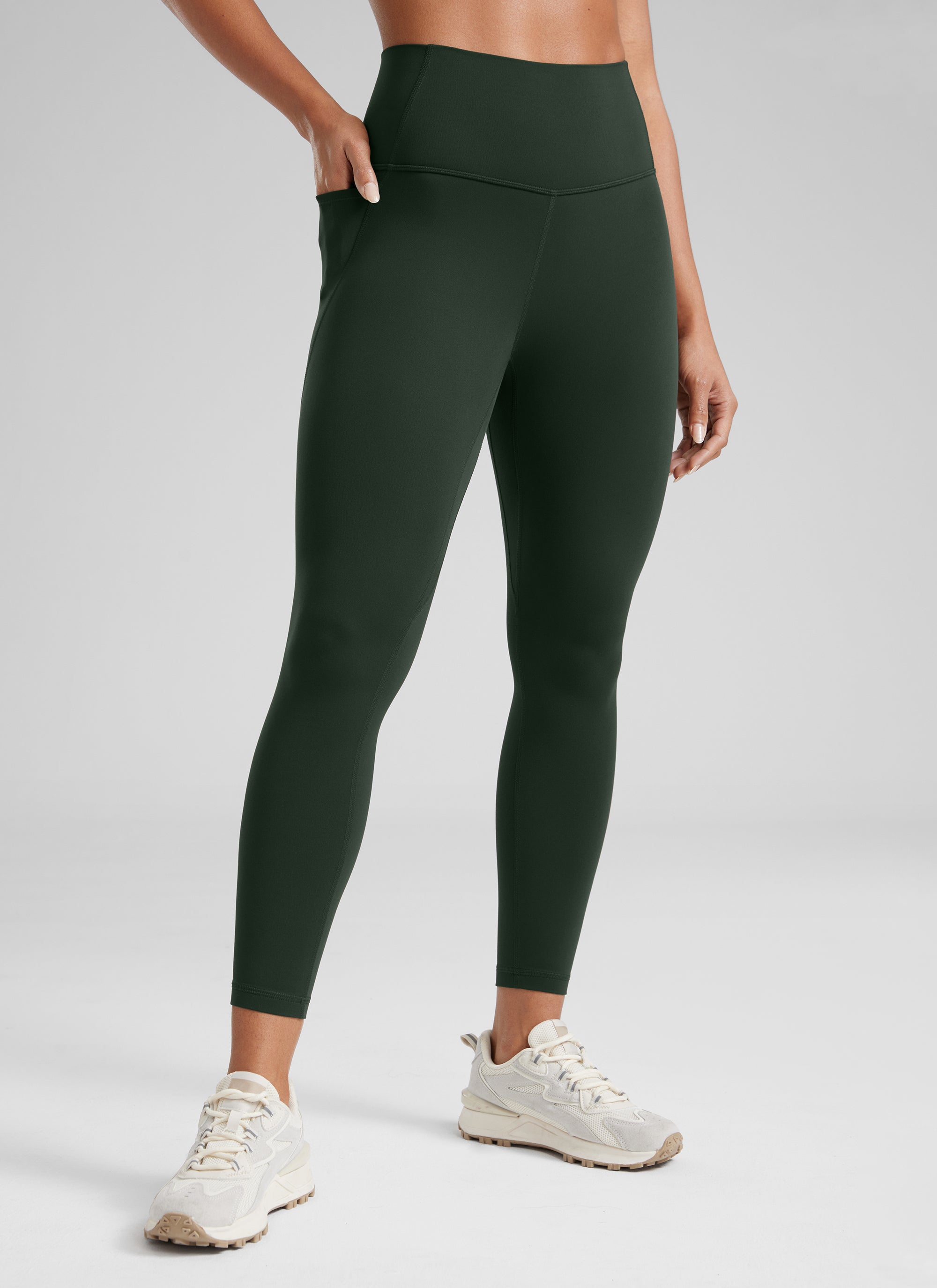 CRZ YOGA Legging Yoga Wanita Model Lounge High Rise dengan Saku " Butterluxe " 25'' Warna Legend Green