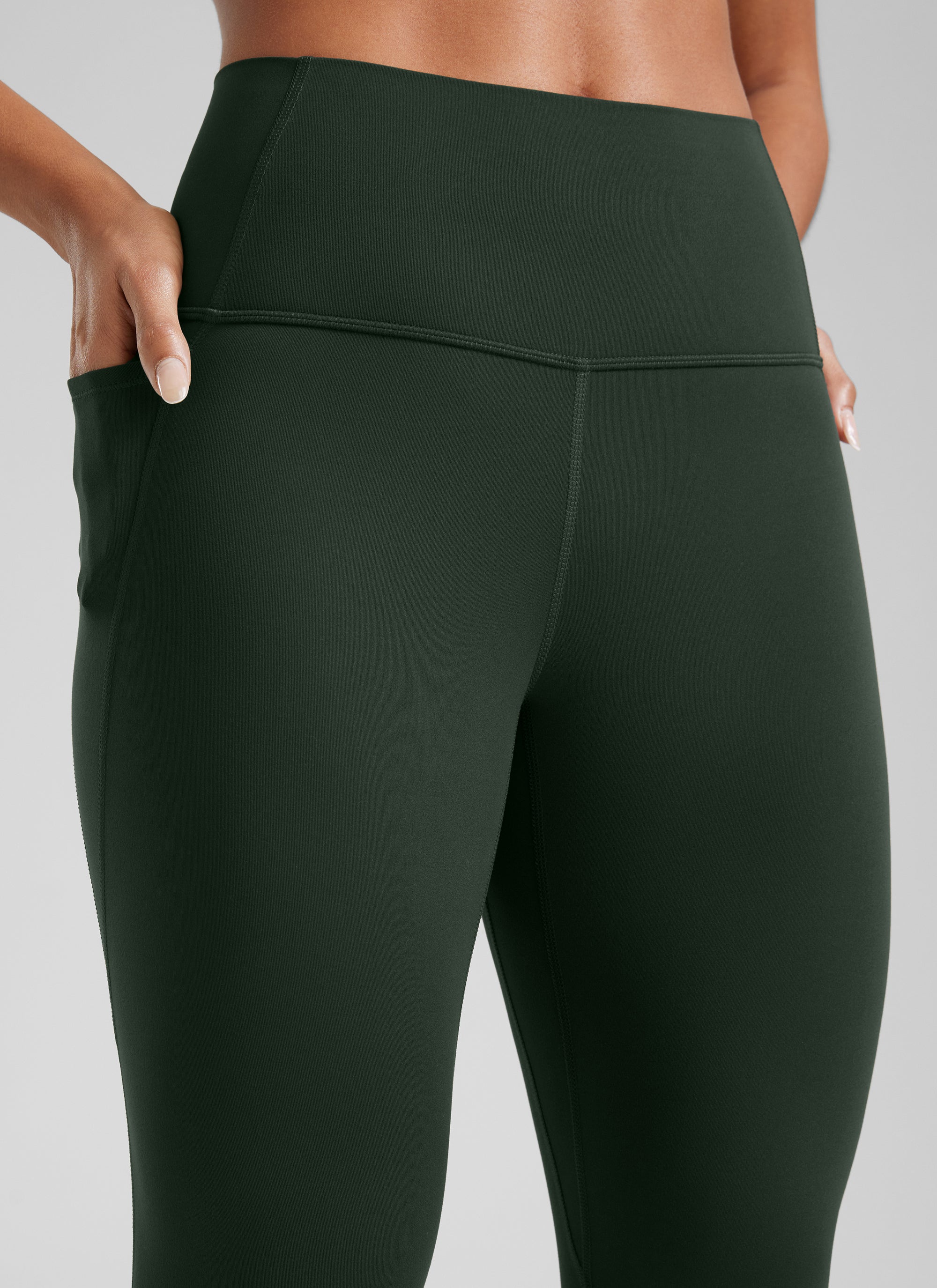 CRZ YOGA Legging Yoga Wanita Model Lounge High Rise dengan Saku " Butterluxe " 25'' Warna Legend Green