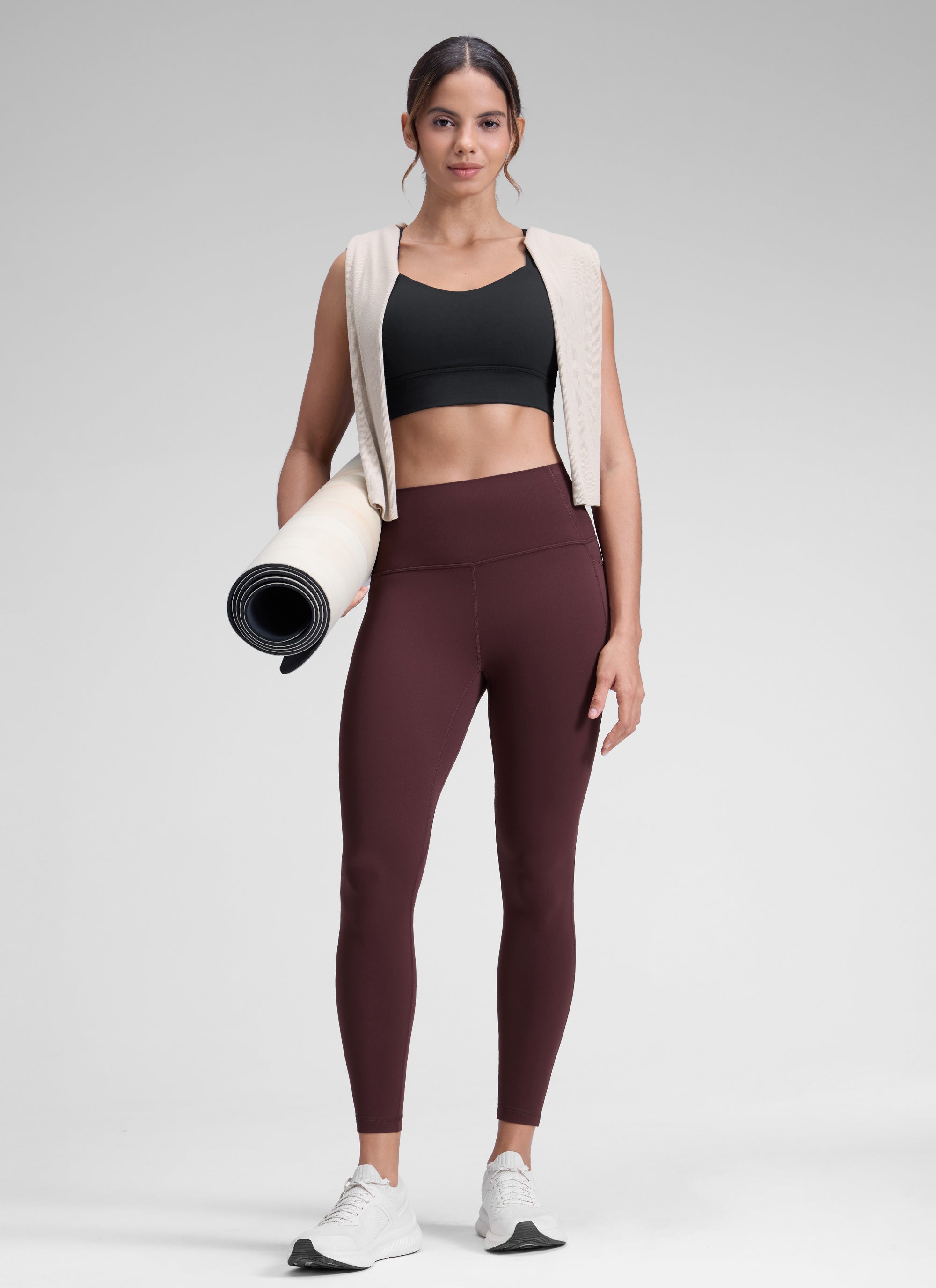 CRZ YOGA Legging Yoga Wanita Model High-Rise dengan Saku " Butterluxe " 25'' Warna Ripe Plum