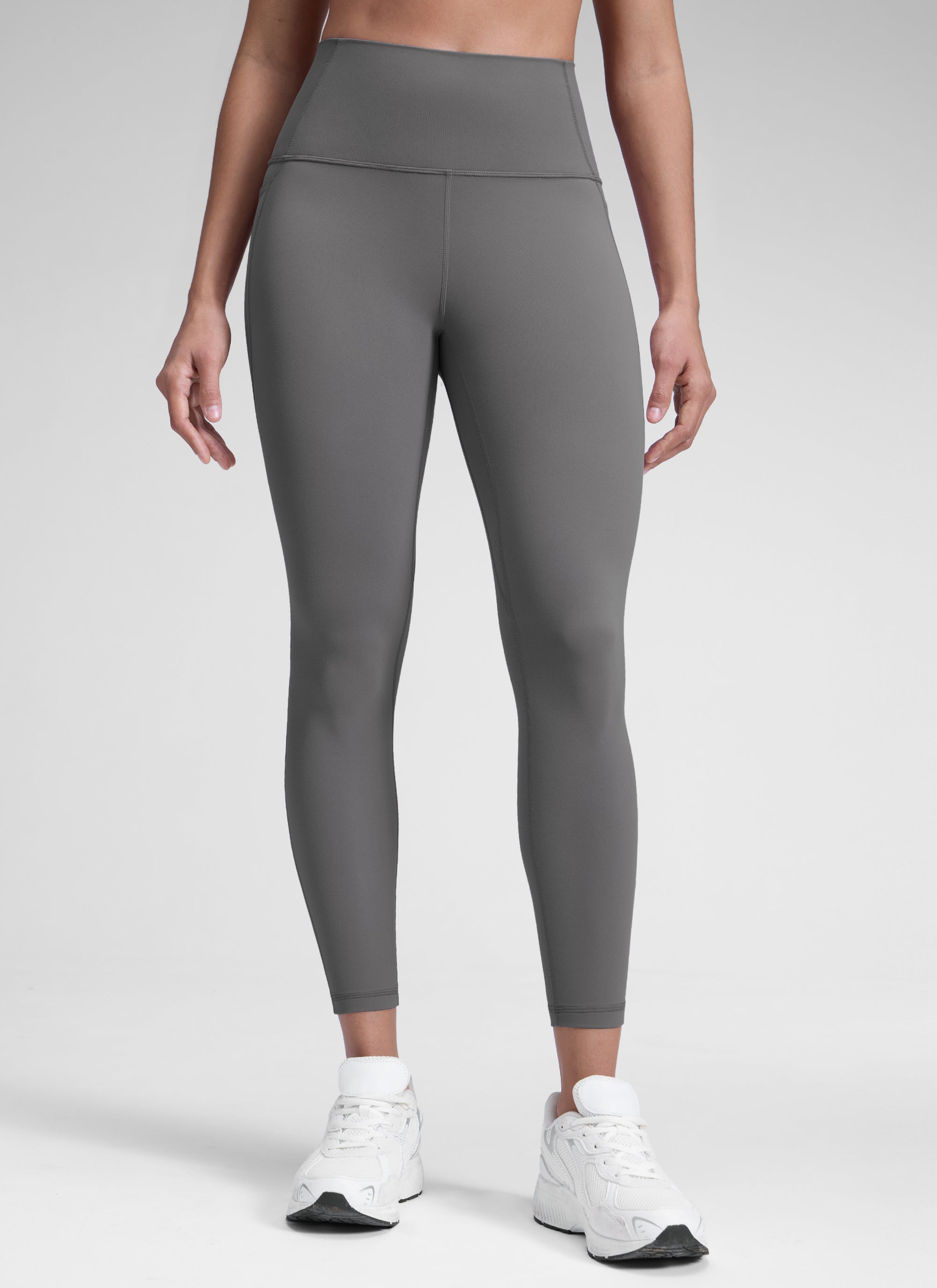 CRZ YOGA Legging Yoga Wanita Model Lounge High-Rise dengan Saku " Butterluxe ", Panjang 25 inci, Warna Abu-abu Abu-abu