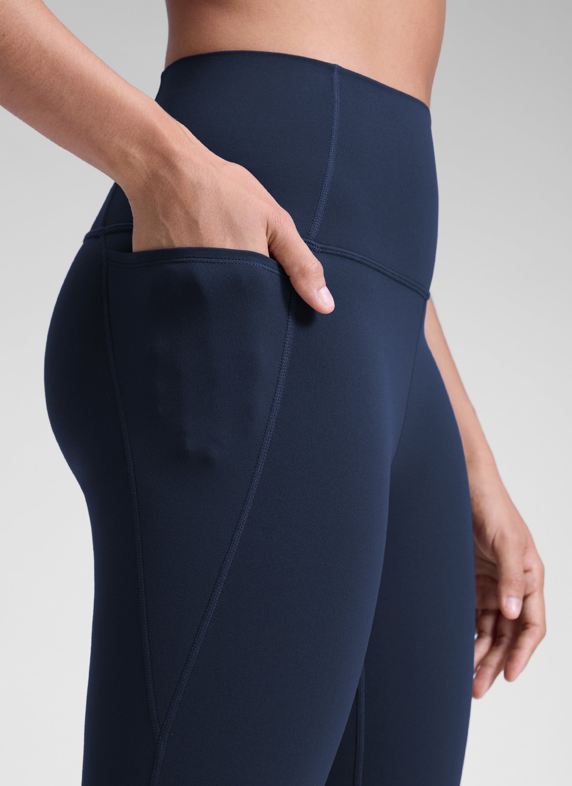 CRZ YOGA Legging Yoga Wanita Model Lounge dengan Pinggang Tinggi dan Saku " Butterluxe " 25'' Warna Future Navy