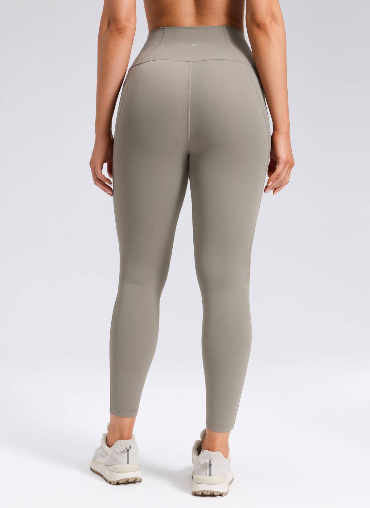 CRZ YOGA Legging Yoga Wanita Model High Rise dengan Kantong " Butterluxe " 25'' Warna Abu-abu Hangat