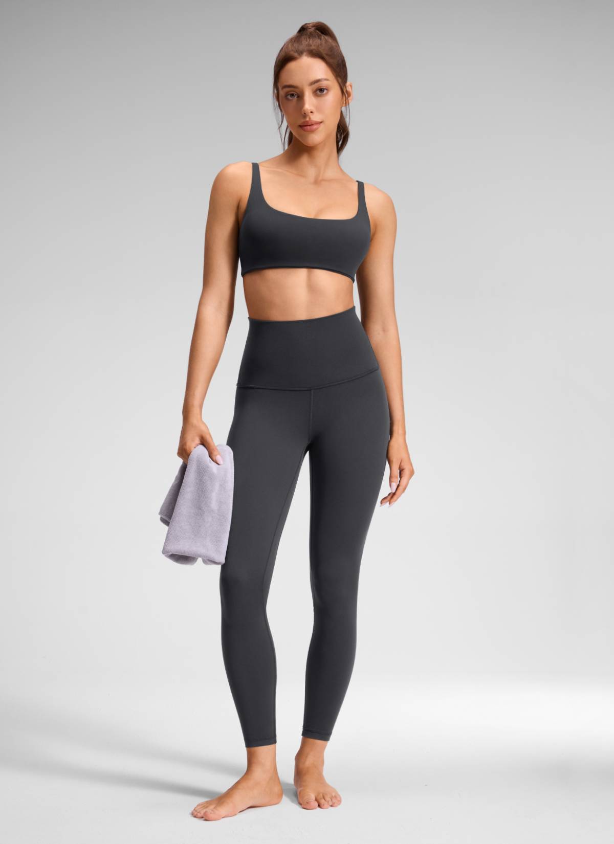 CRZ YOGA Legging Yoga Wanita Model Lounge Super High Rise dengan Desain " Butterluxe " 25'' Warna Mysterious Grey