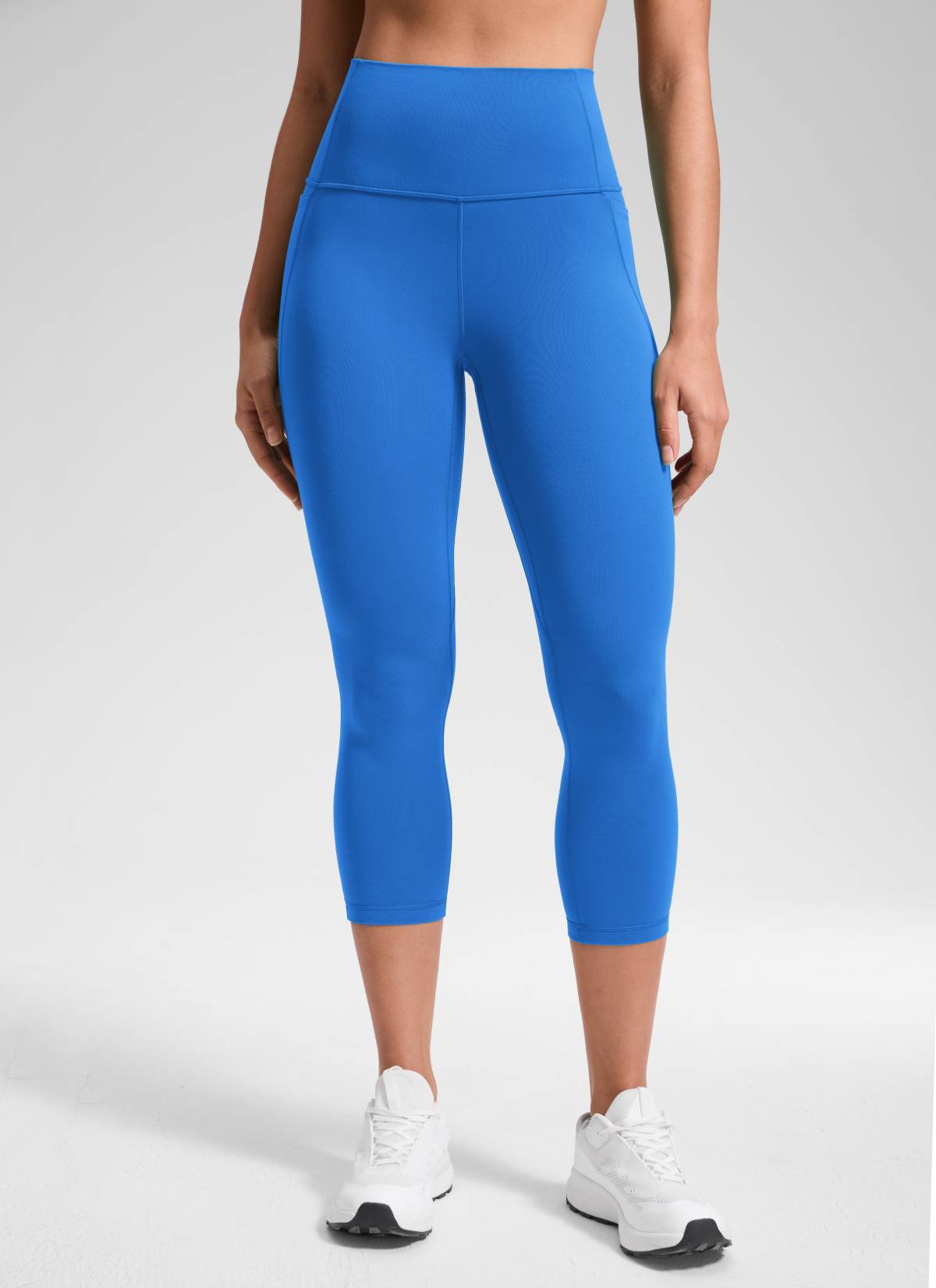 CRZ YOGA Women's Yoga High Rise Butterluxe Capri with Pockets 21'' Sparkle Blue
