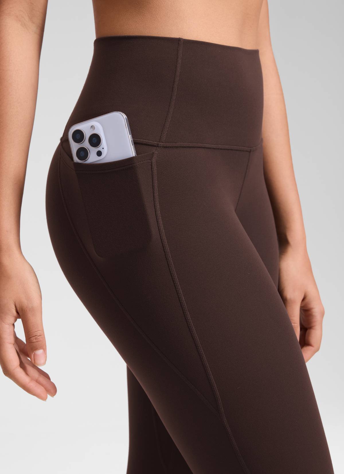 CRZ YOGA Women's Yoga High Rise Butterluxe Capri with Pockets 21'' Hot Fudge Brown