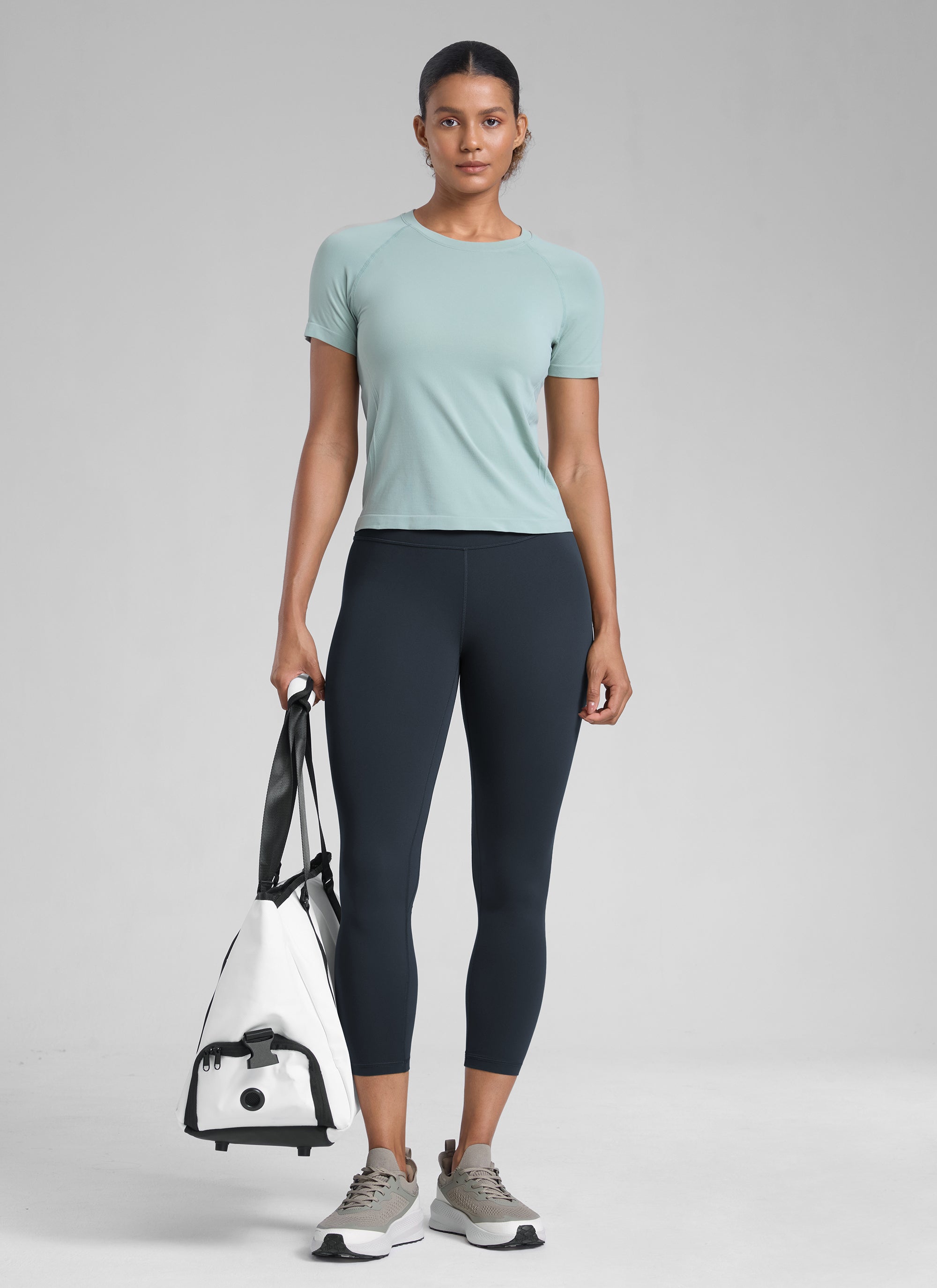 CRZ YOGA Legging Olahraga Capri Pinggang Tinggi untuk Wanita 23