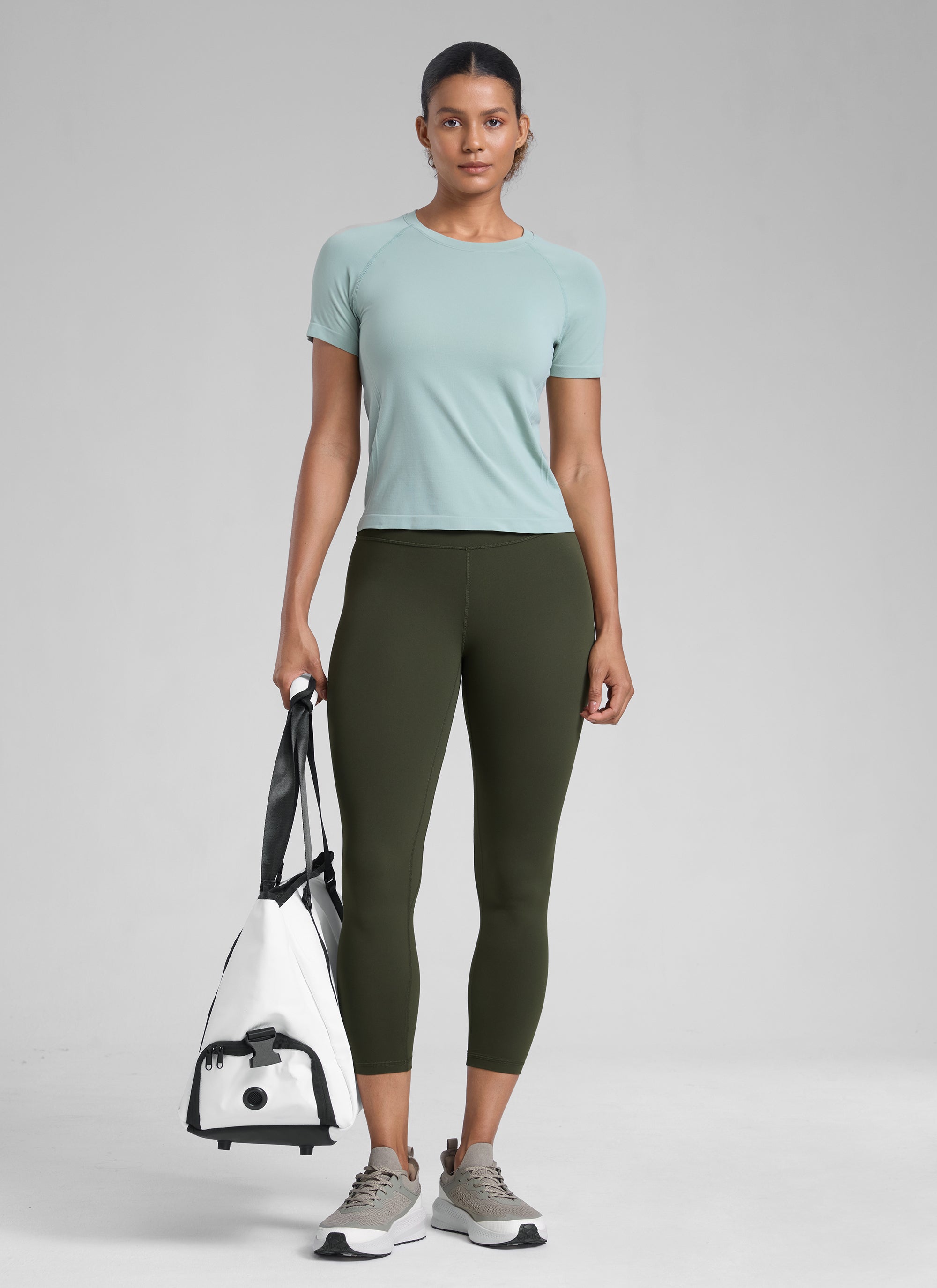 CRZ YOGA Legging Olahraga Capri Pinggang Tinggi untuk Wanita 23