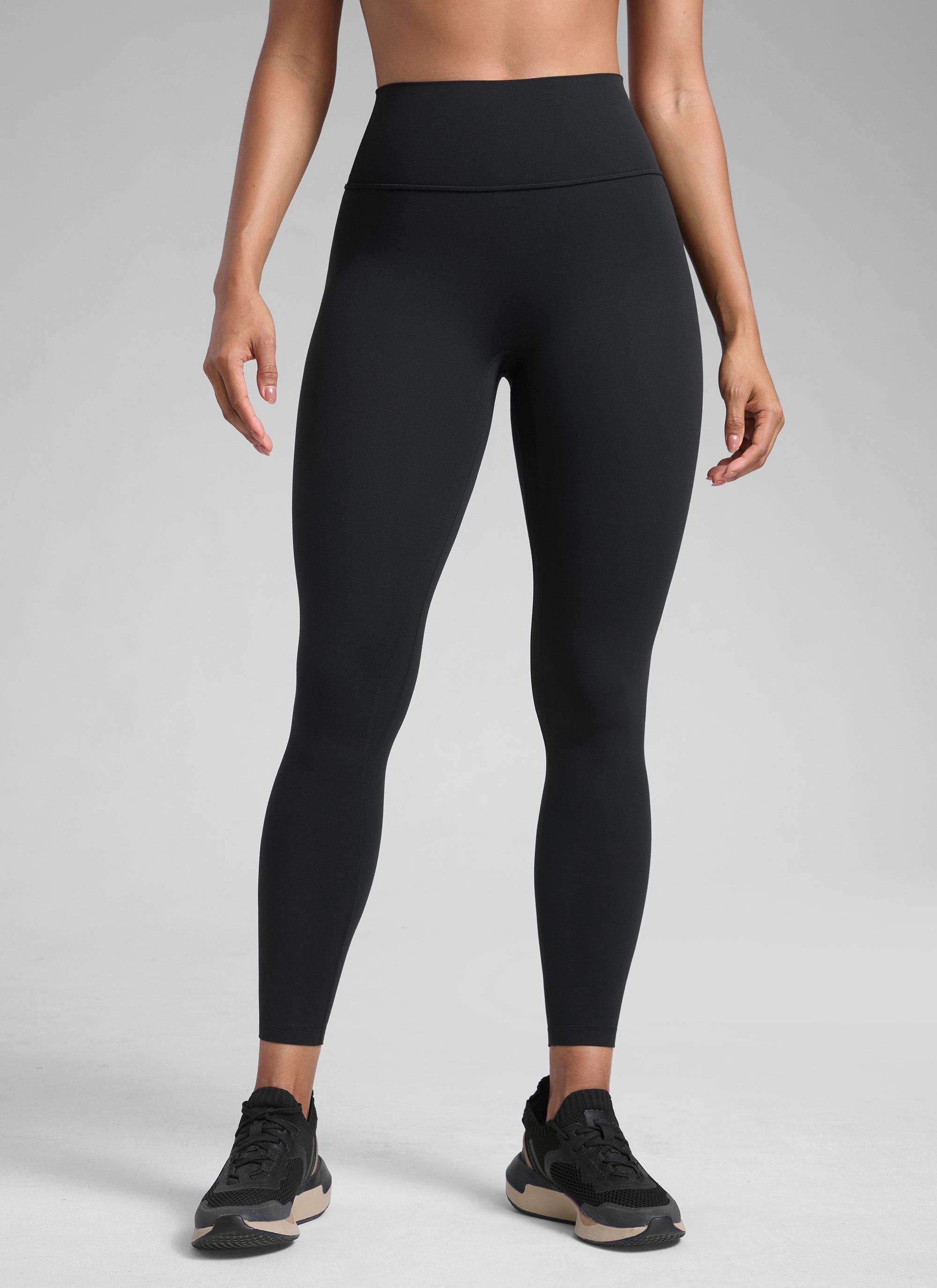 CRZ YOGA Legging Wanita dengan Potongan Tinggi dan Efek Scrunch Butt, Tanpa Jahitan Depan, Warna Hitam, Model " Butterlift "
